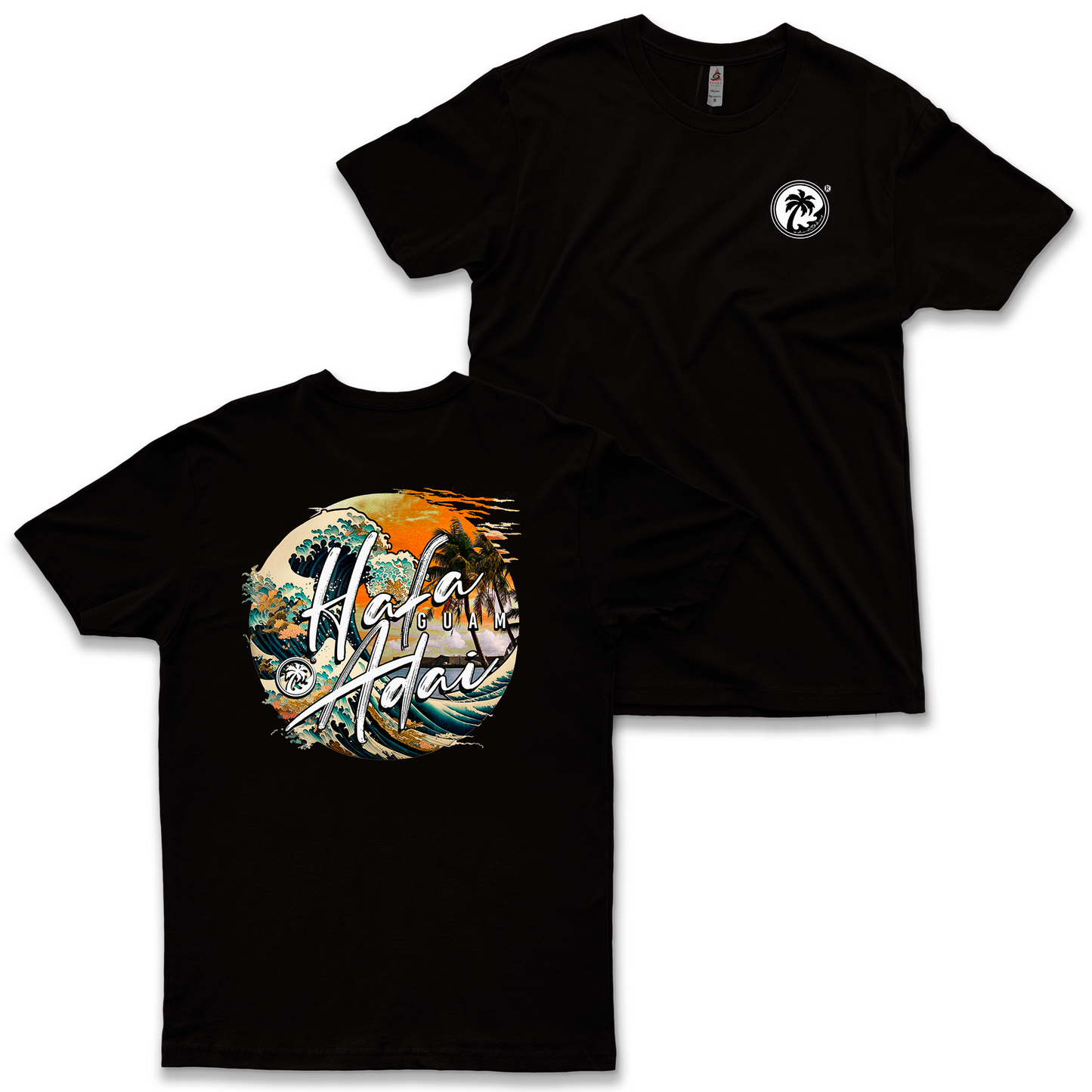 Hafa Adai Wave Black Tee - 1200