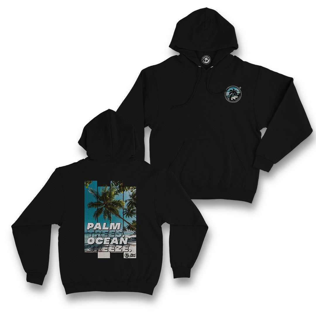 Palm Trees, Ocean Breeze Black Pullover