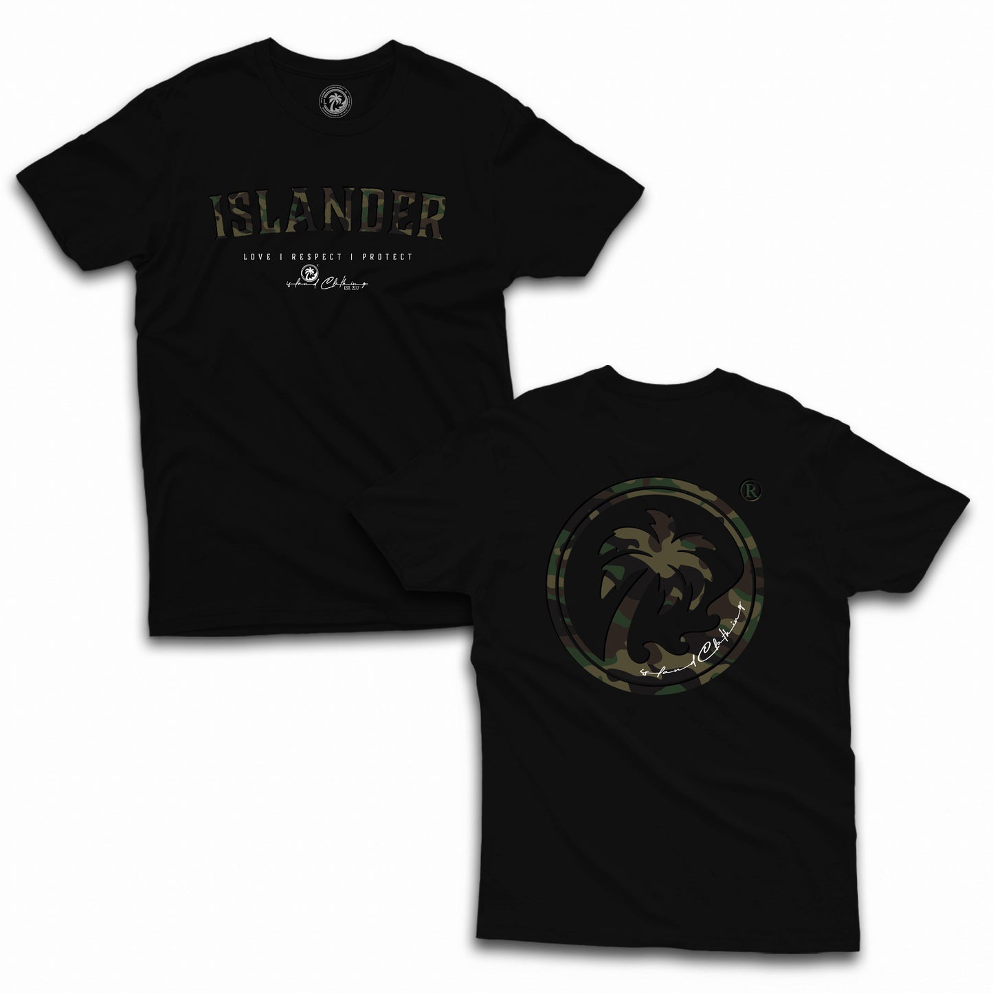 ISLANDER CAMO Short Sleeve: Black