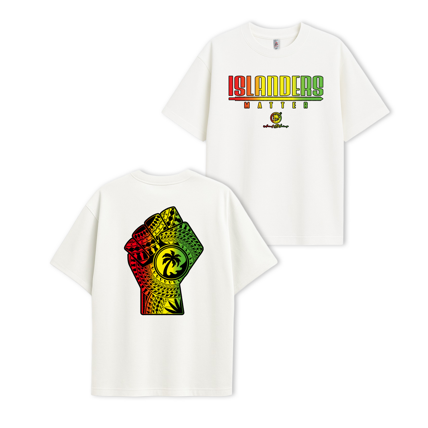 Islanders Matter Reggae: White Short Sleeve - UH77