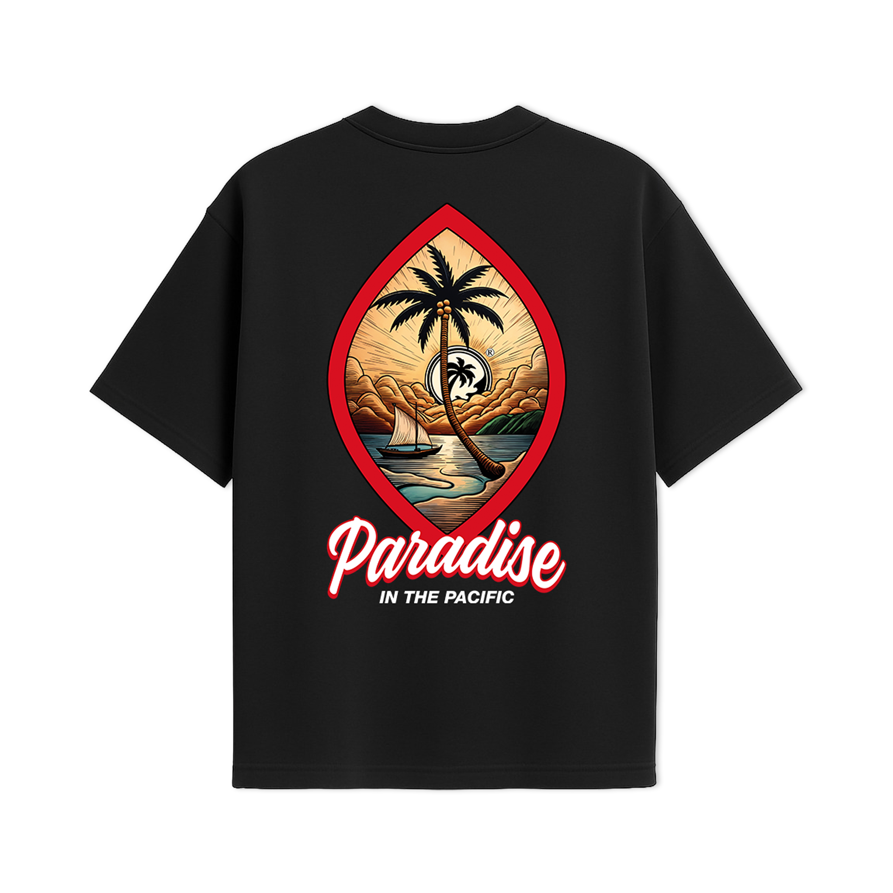 Paradise in the Pacific  - UH77 Heavyweight Oversized - Black