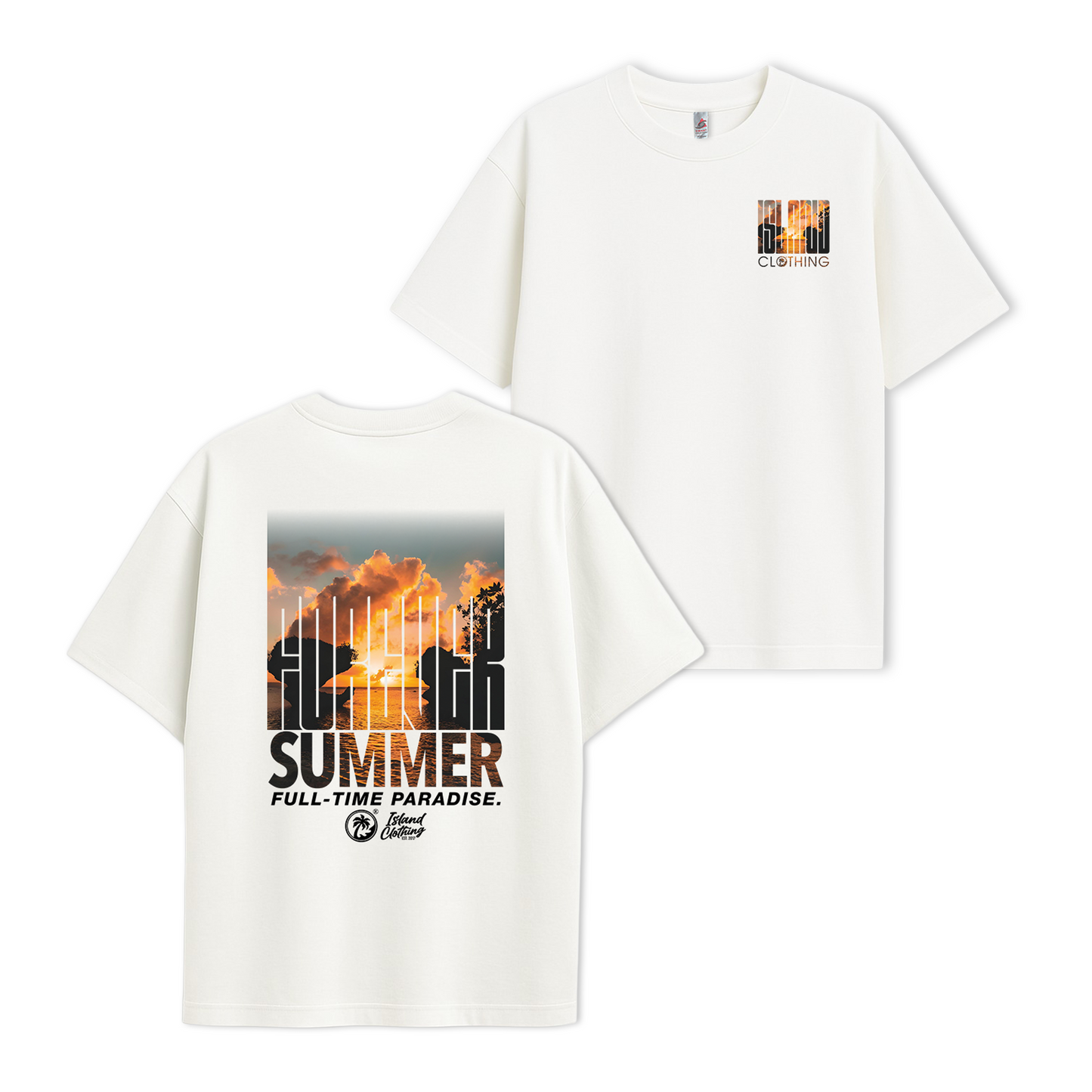 Forever Summer - Heavy Weight Oversized White Tee - UH77
