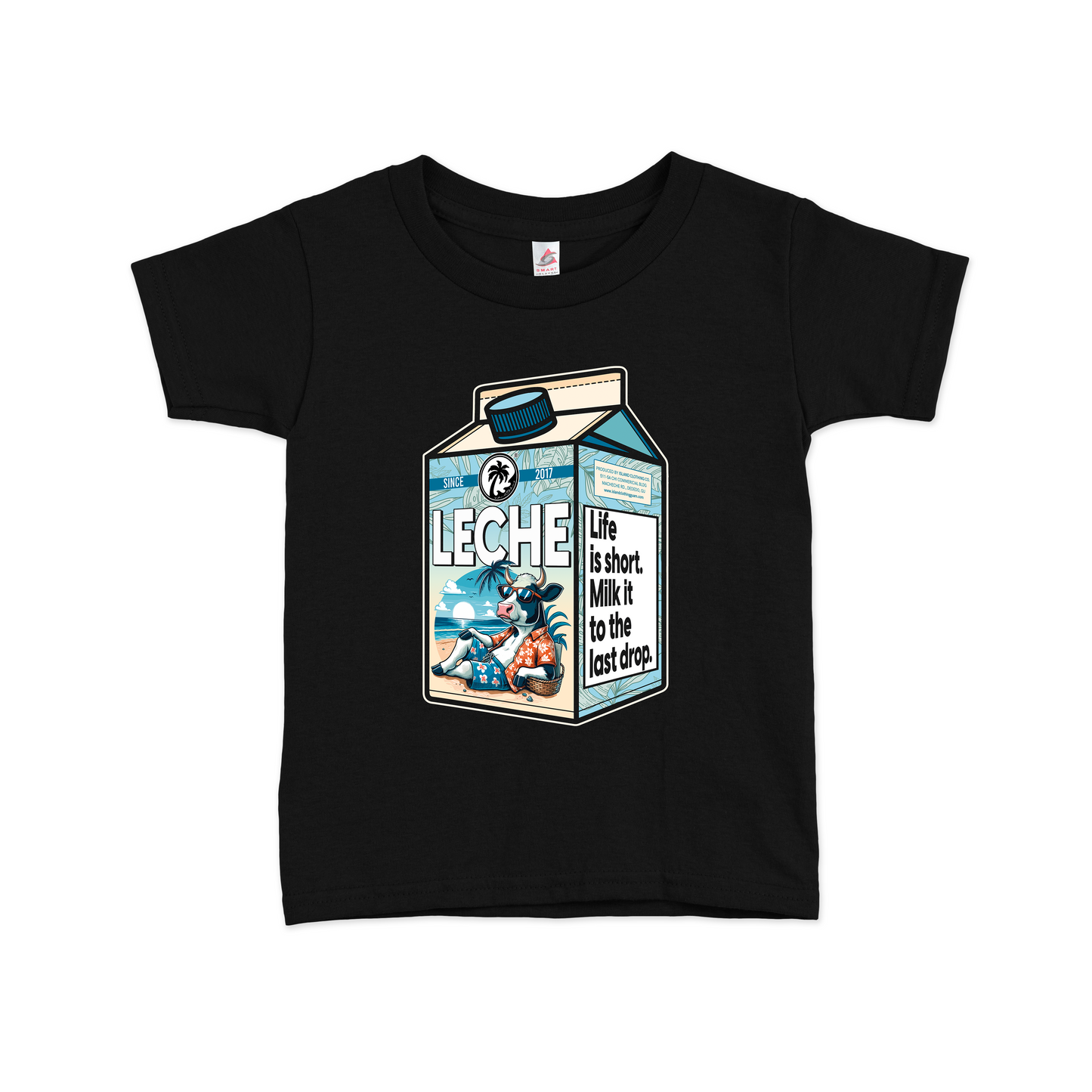 Kids Leche Milk Carton: Black Tee - 3502