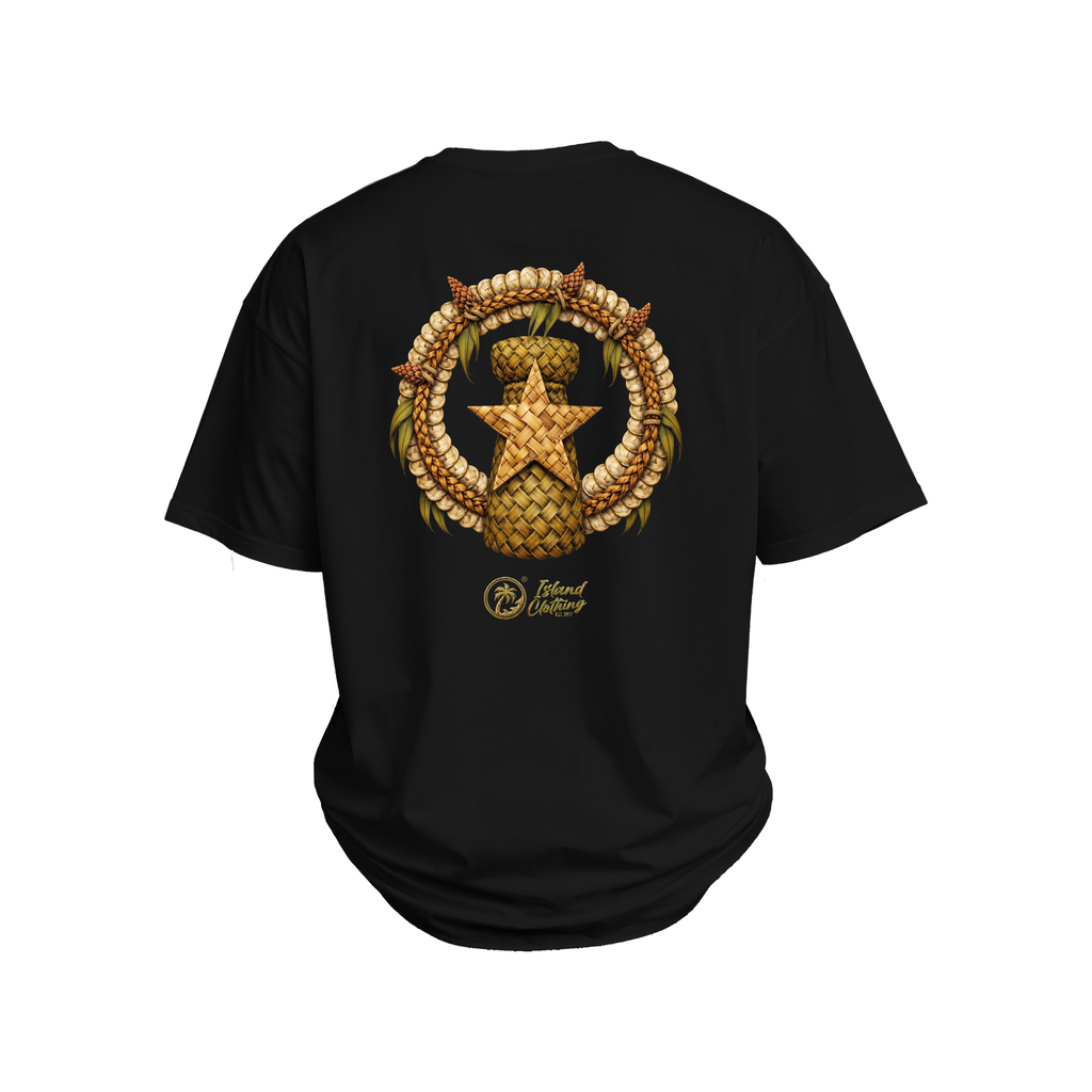 CNMI Weave Pattern - UH77 Heavyweight Oversized - Black