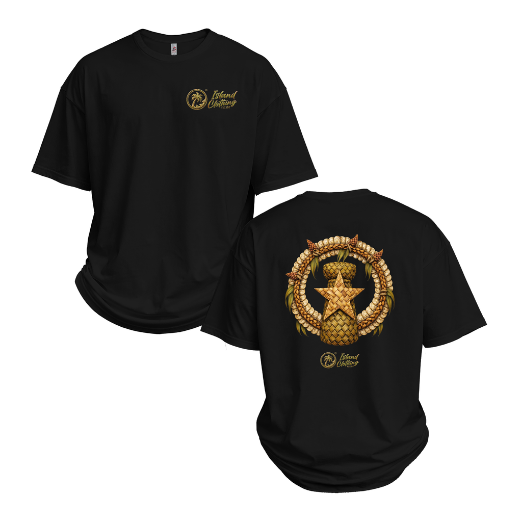 CNMI Weave Pattern - UH77 Heavyweight Oversized - Black