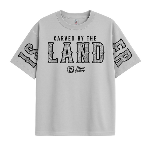 Carved By The Land - Heavy Weight Oversized Tee - Stone UH77
