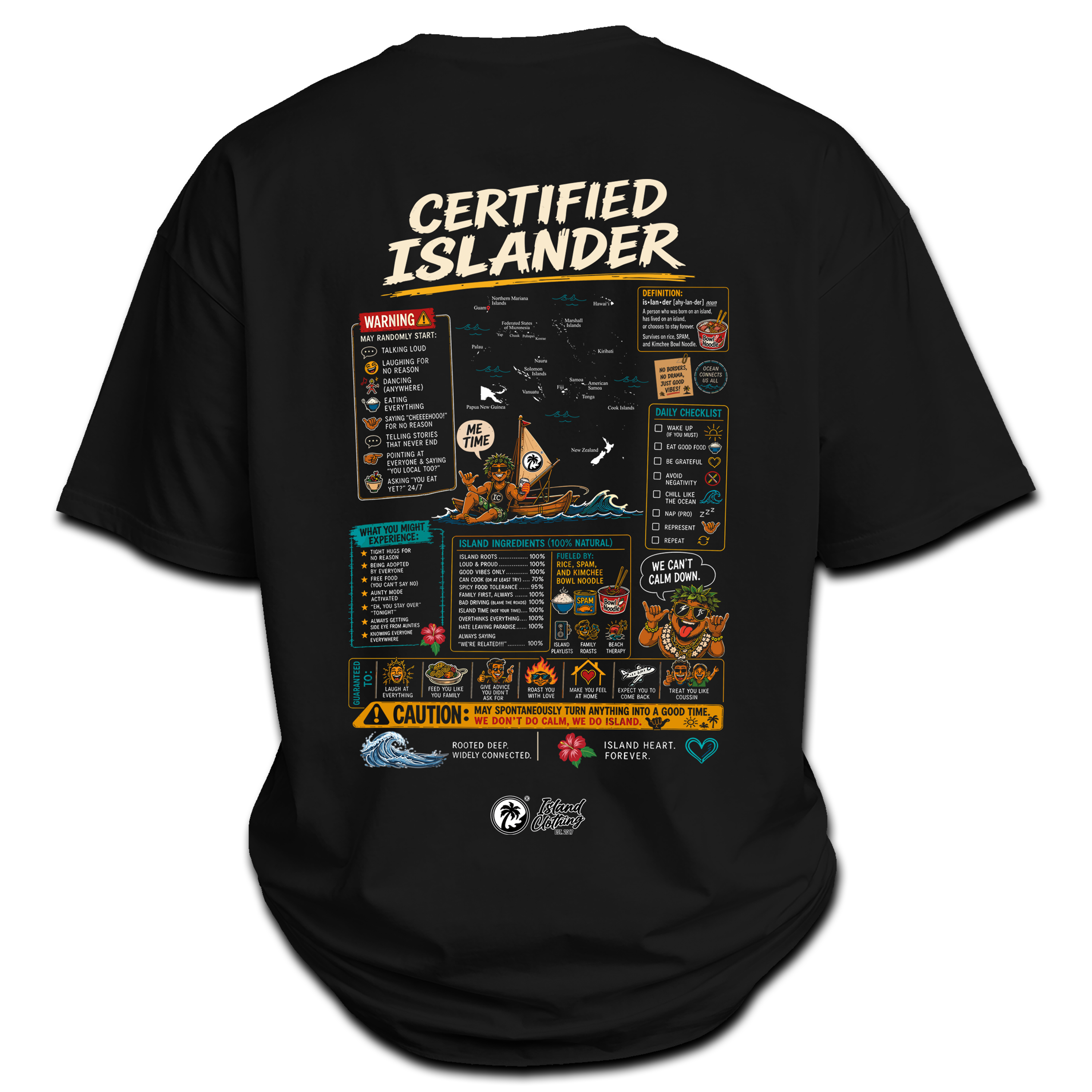 Certified Islander - UH77 Heavyweight Oversized Black