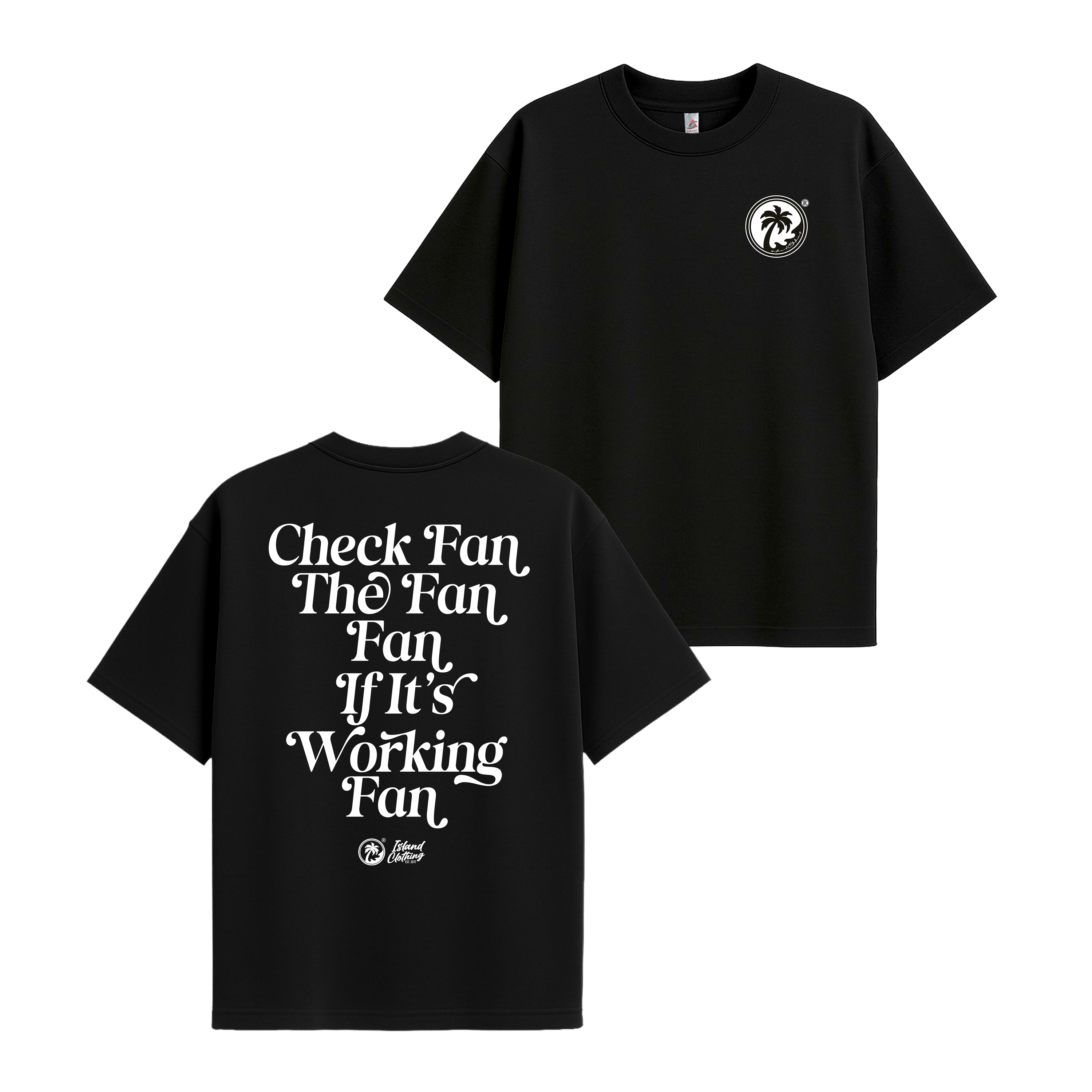 Check Fan! - UH77 Heavyweight Oversized Black