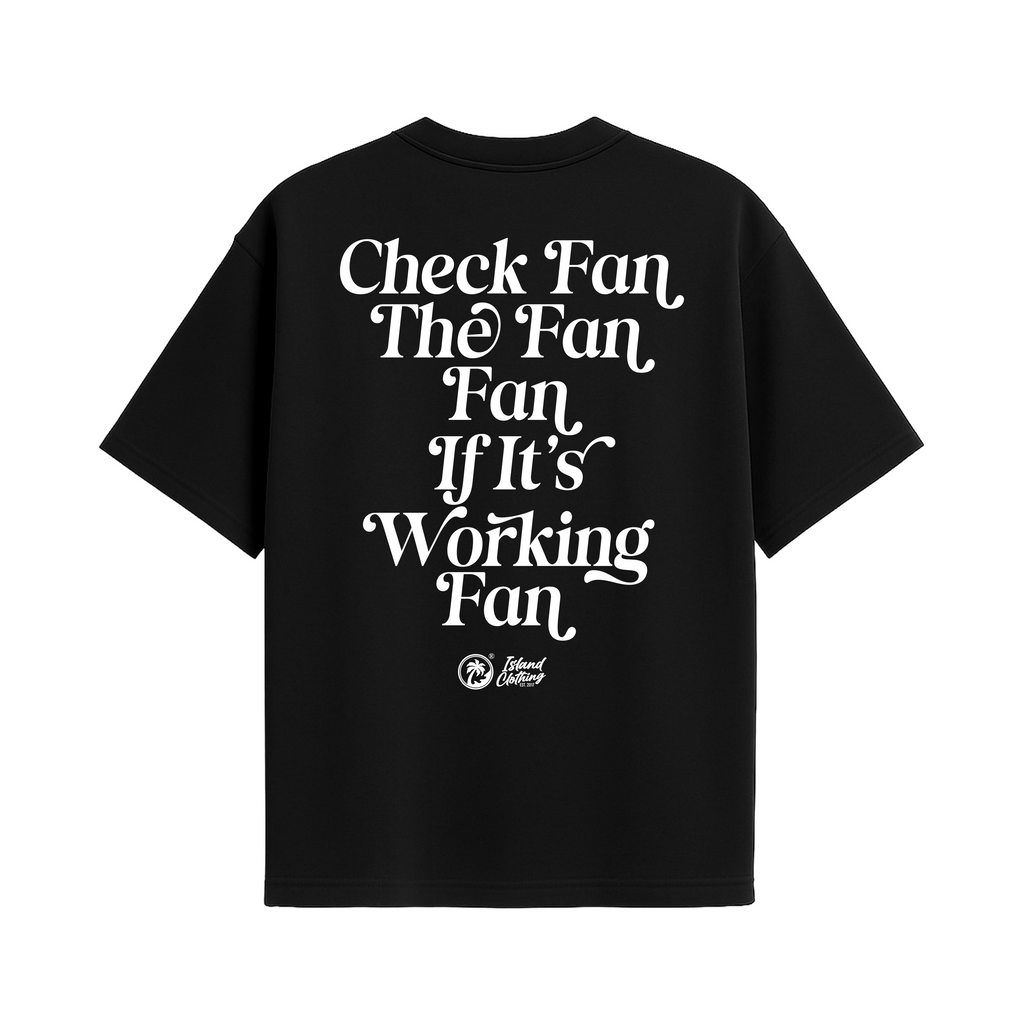 Check Fan! - UH77 Heavyweight Oversized Black