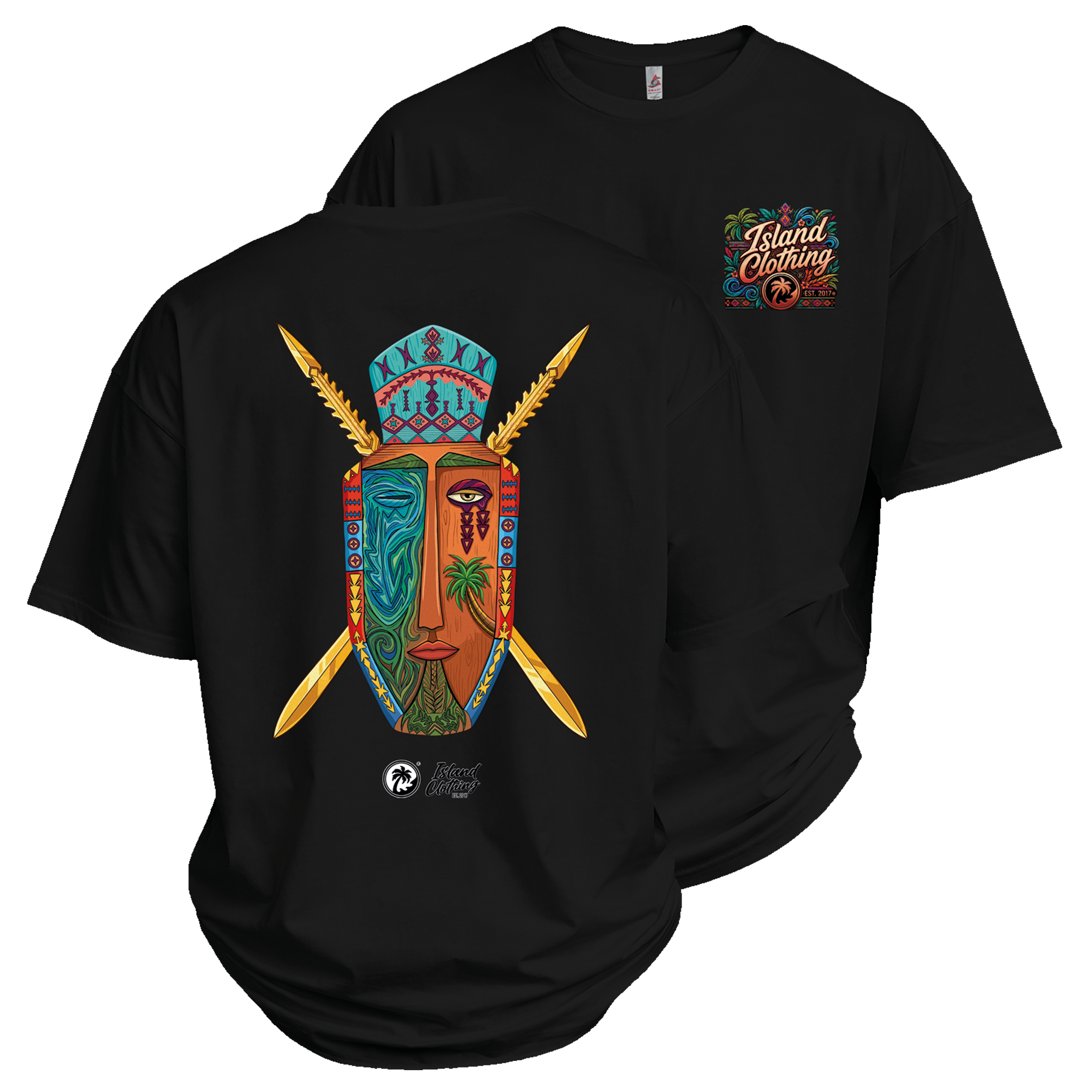 Tapuanu Mask - UH77 Heavyweight Oversized Black