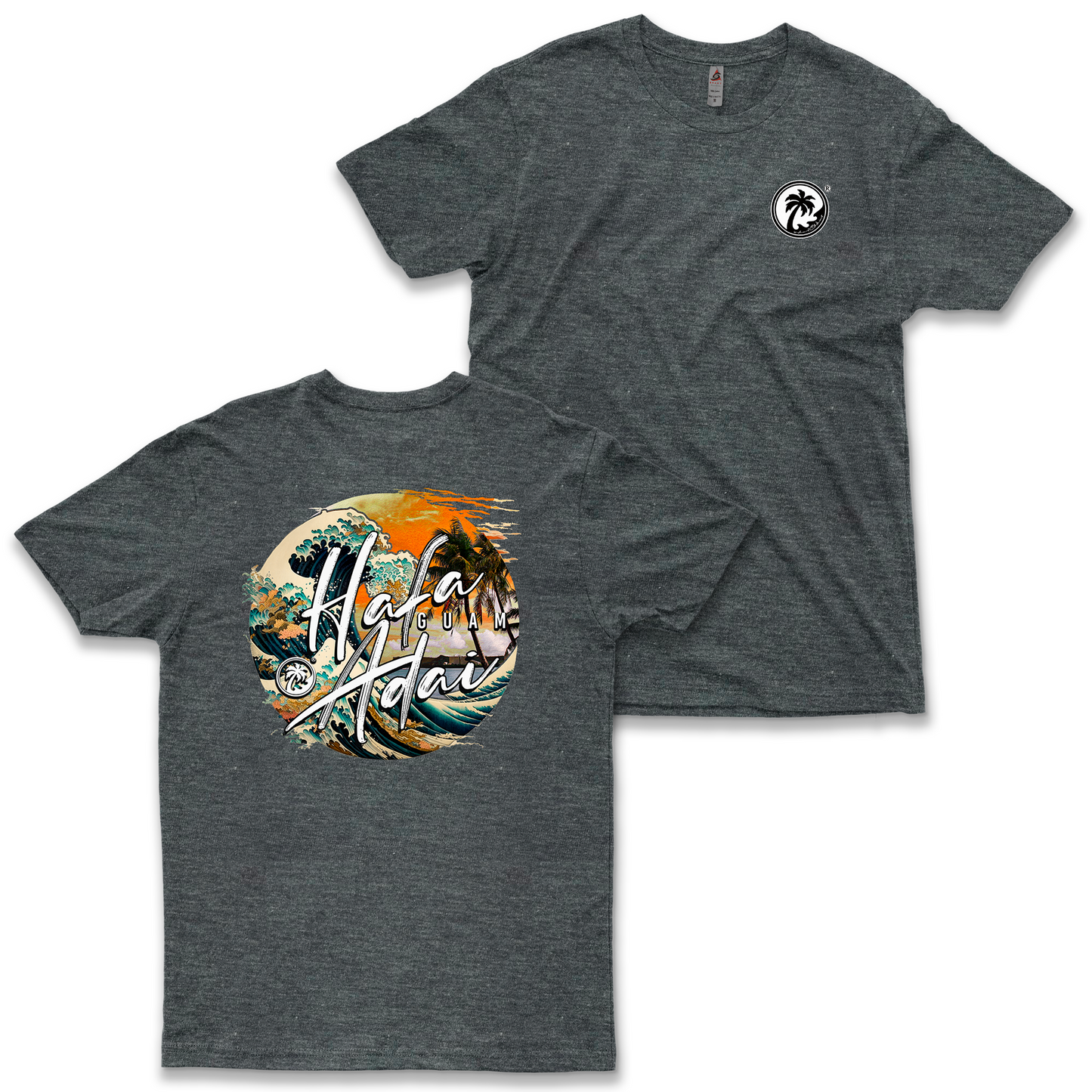 Hafa Adai Wave Charcoal Heather Tee