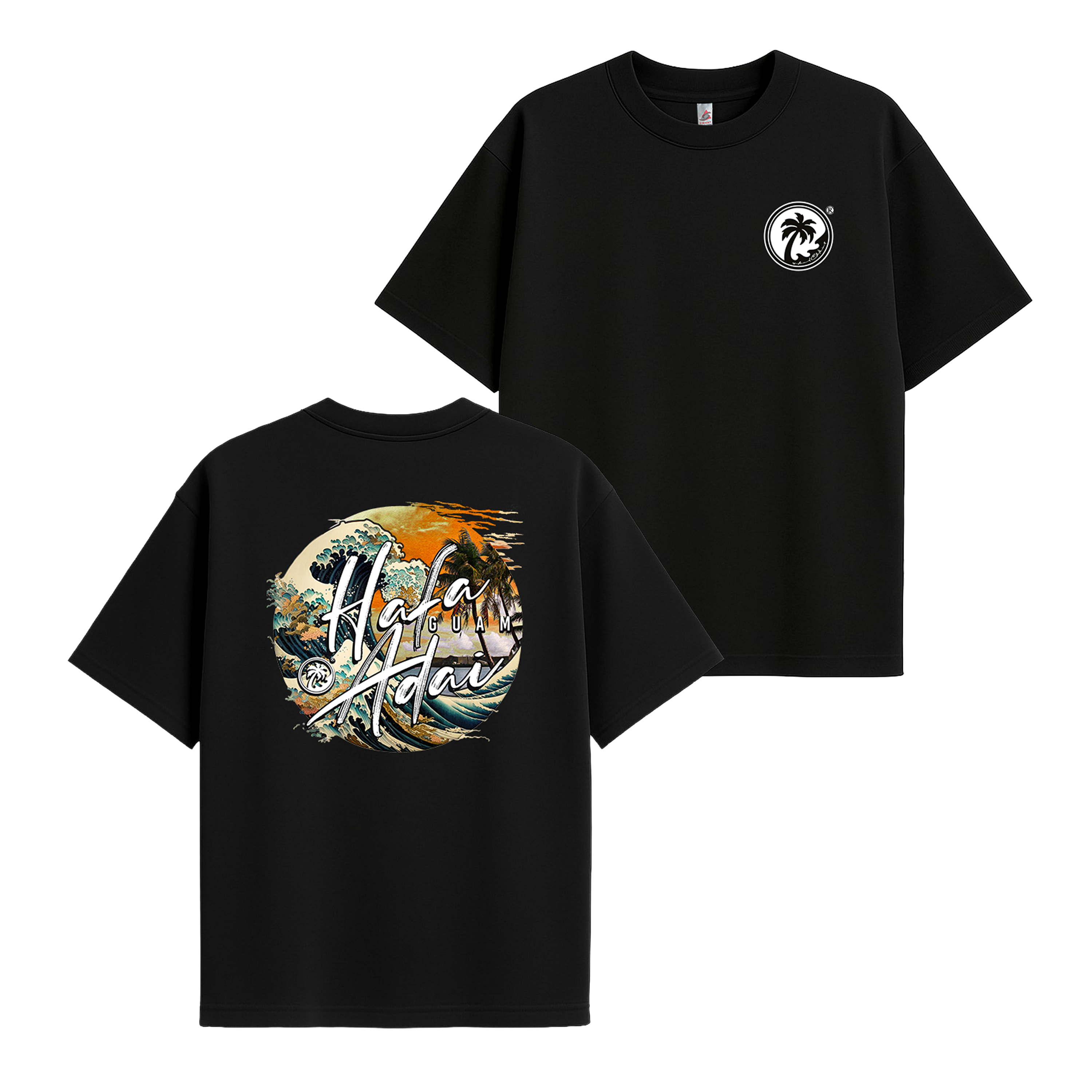 Hafa Adai Wave - UH77 Heavyweight Oversized - Black