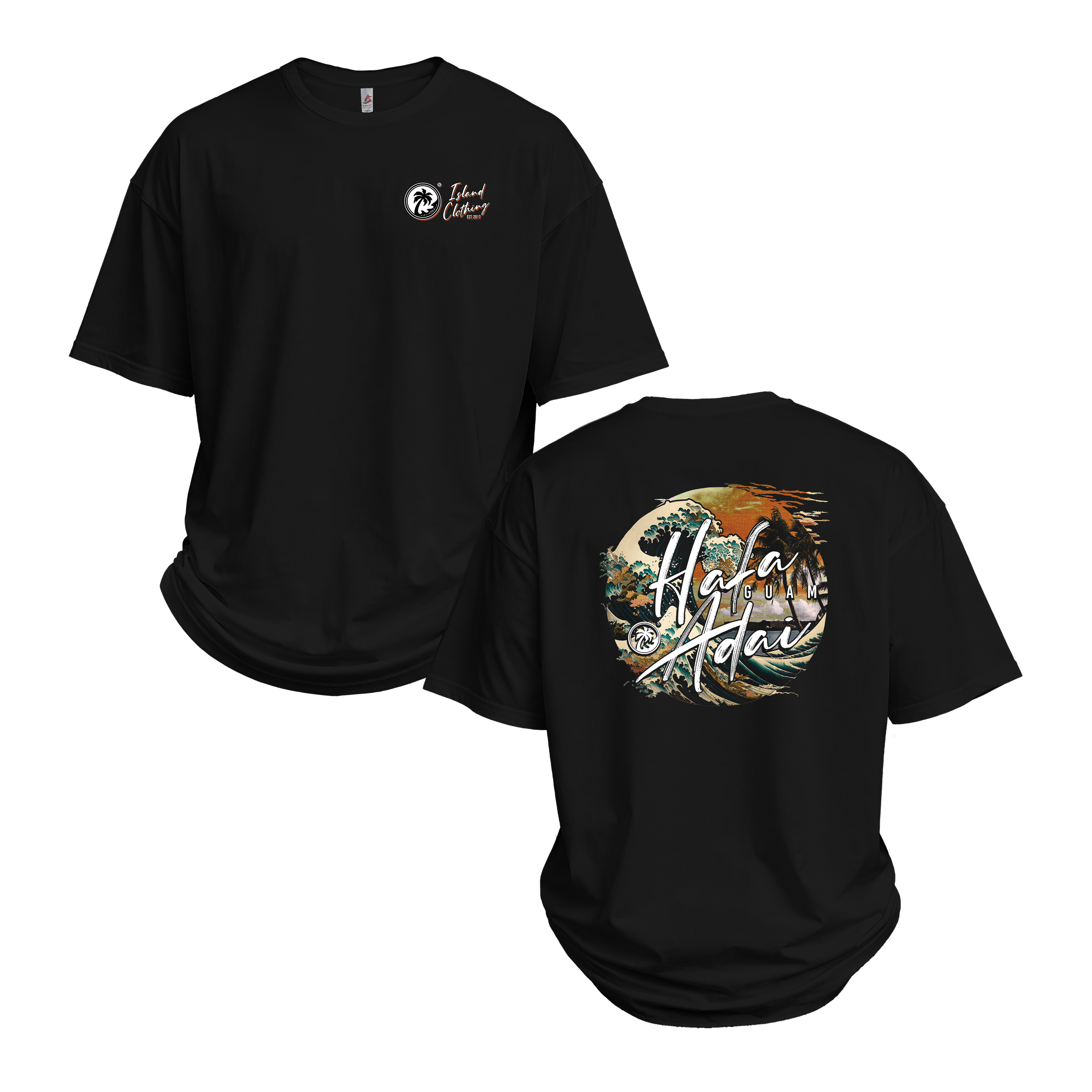 Hafa Adai Wave - UH77 Heavyweight Oversized - Black