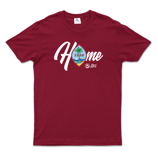 Home Script (Guam Seal) Burgundy Tee