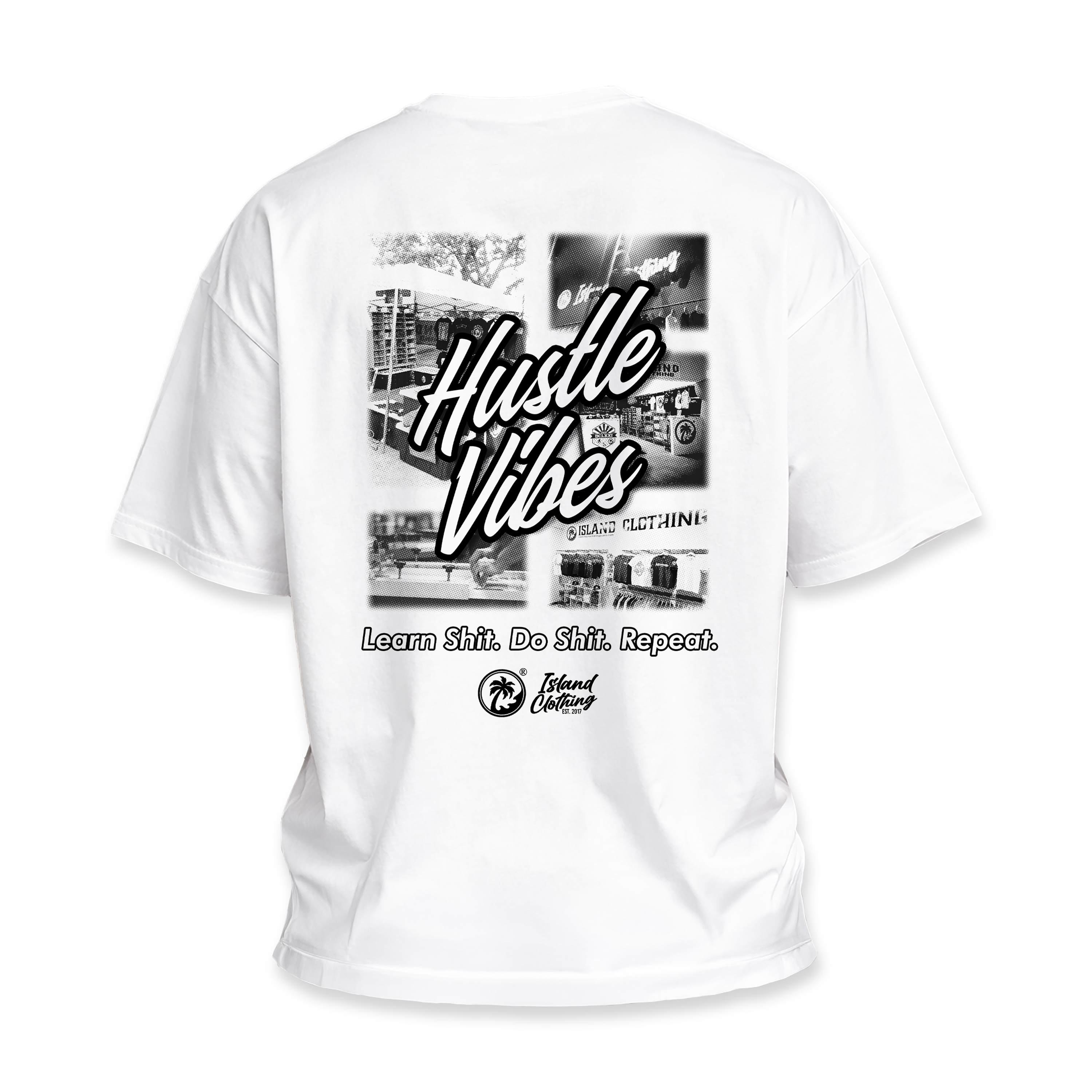Hustle Vibes - UH77 Heavyweight Oversized - White