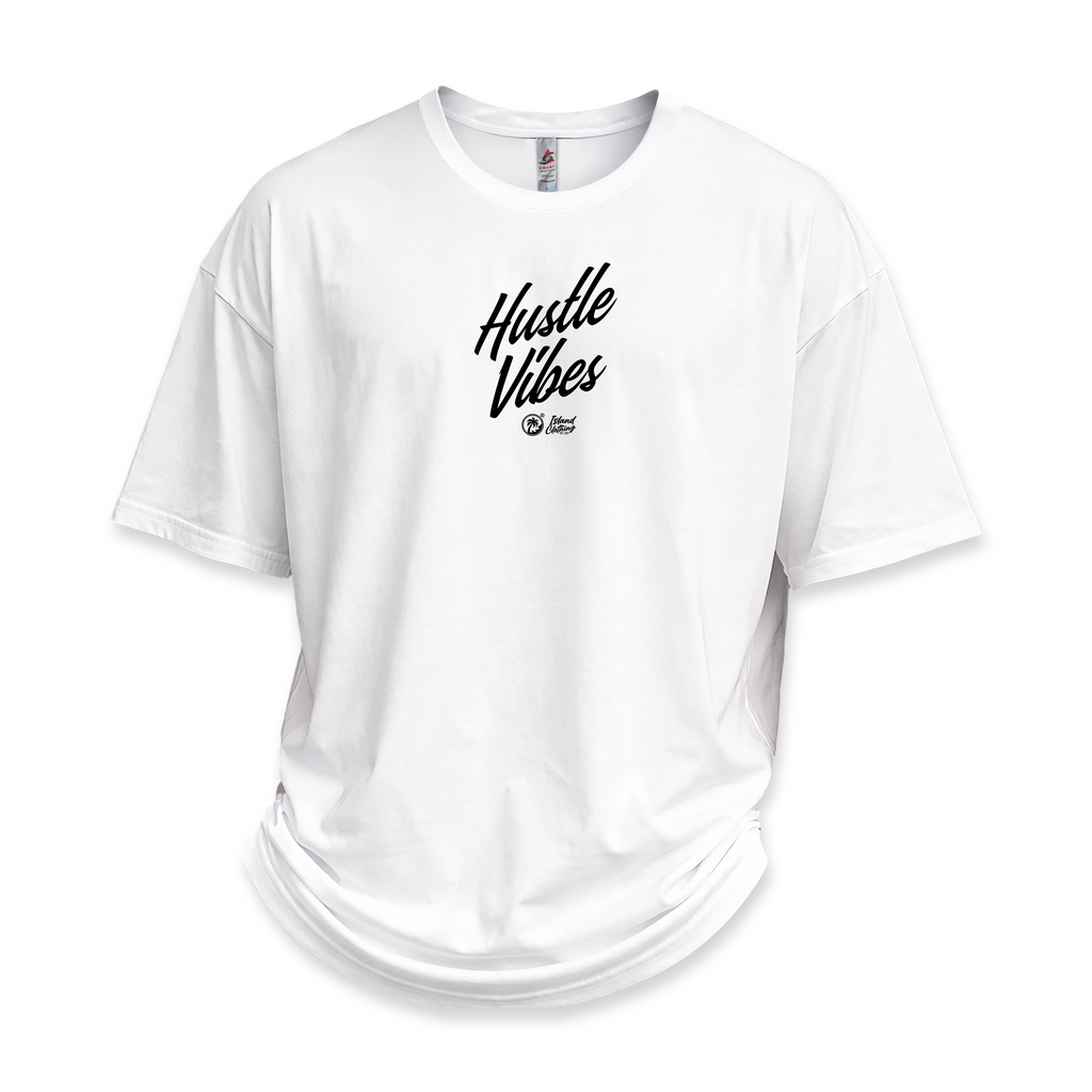 Hustle Vibes - UH77 Heavyweight Oversized - White