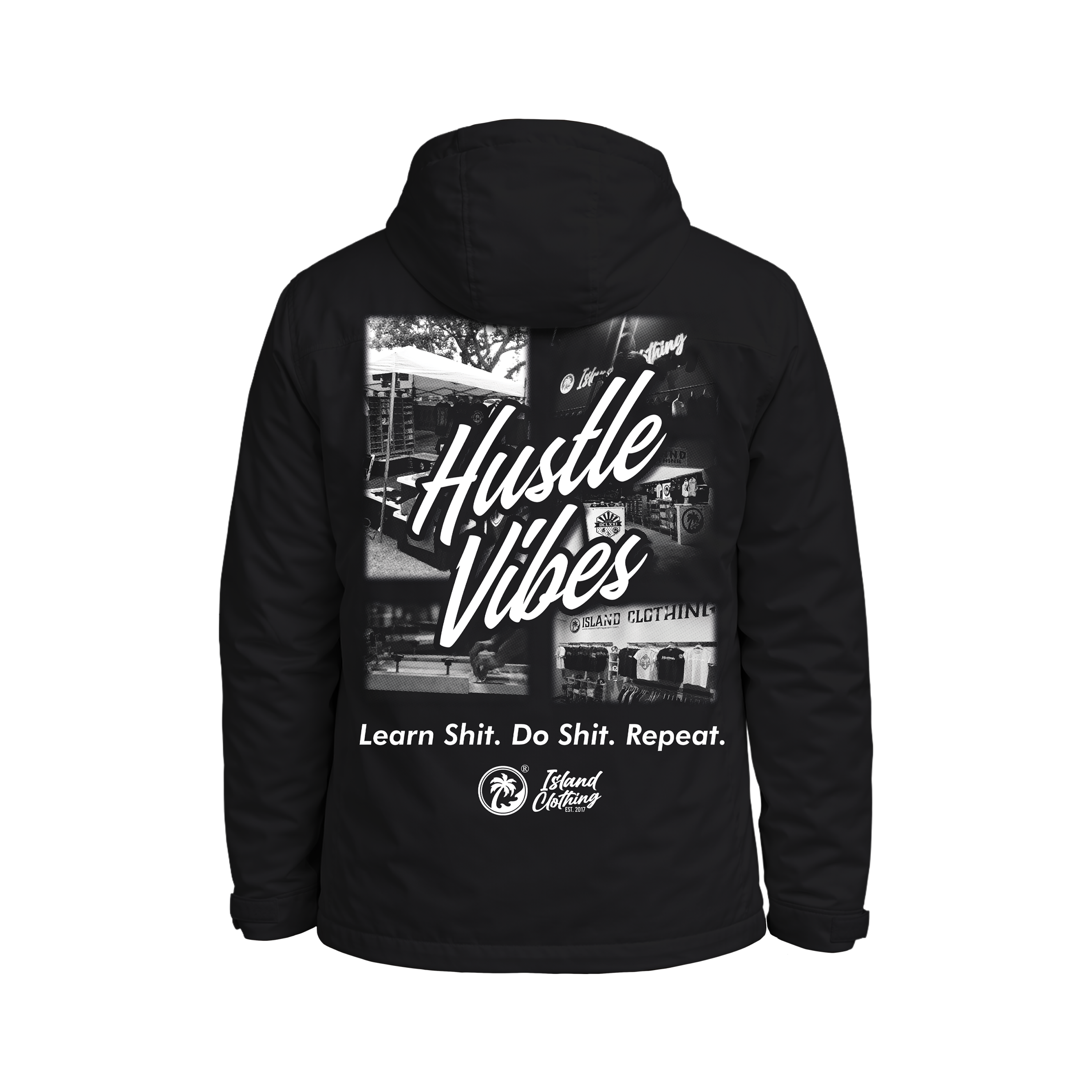 Hustle Vibes - Black HEAVY DUTY Windbreaker - Sublimation