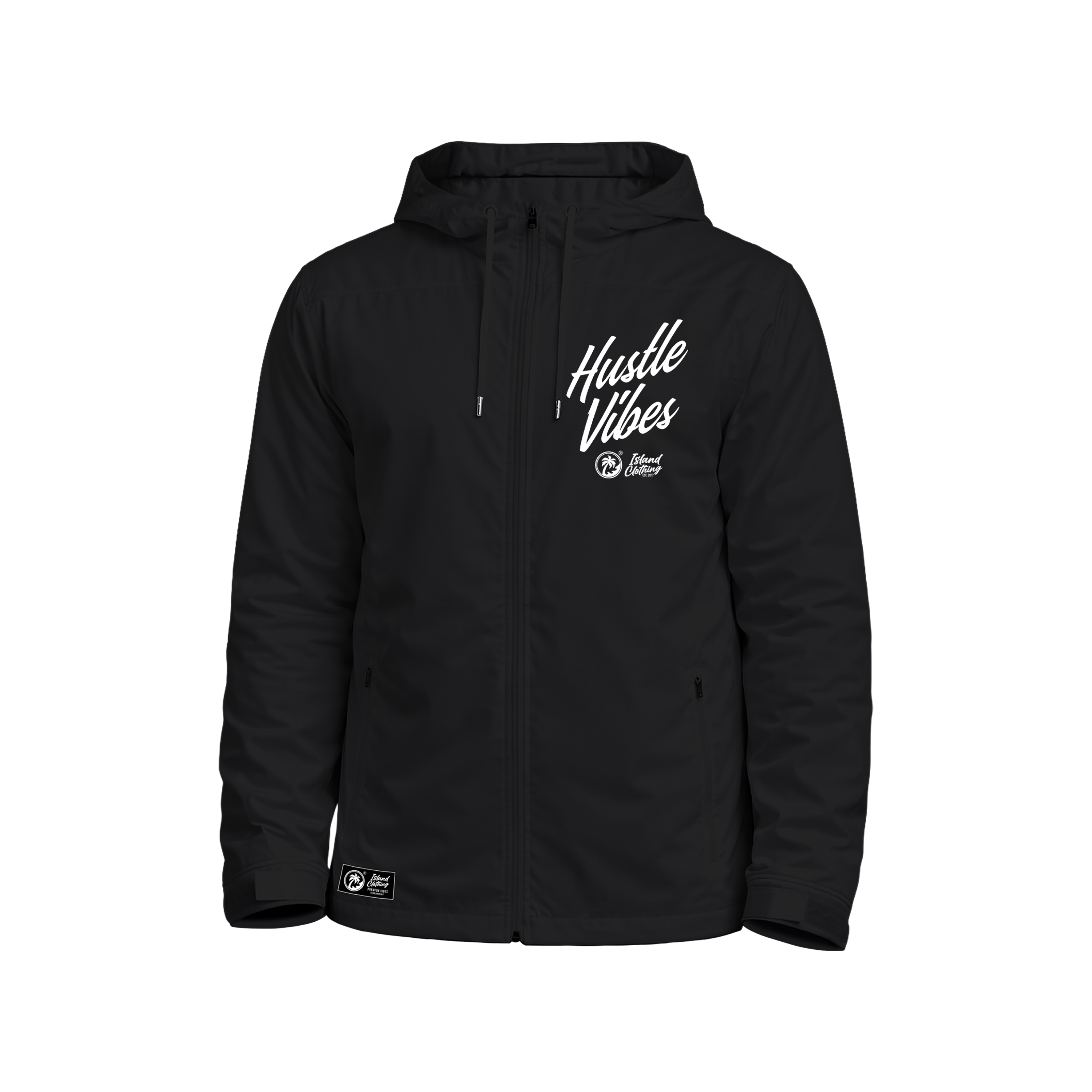 Hustle Vibes - Black HEAVY DUTY Windbreaker - Sublimation