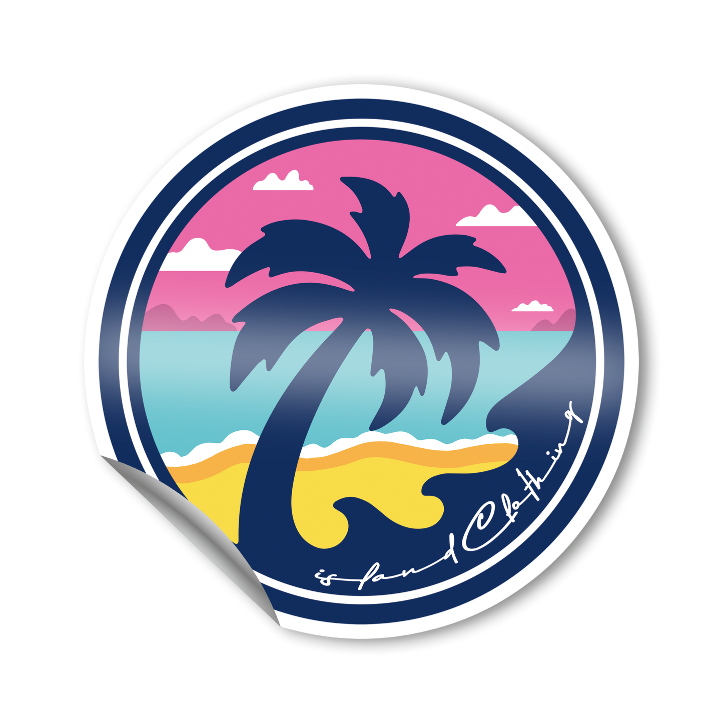 Island Clothing Pastel Logo 3 in round UV Sticker