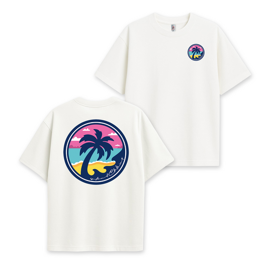 IC Logo Pastel Beach White T-Shirt - UH77