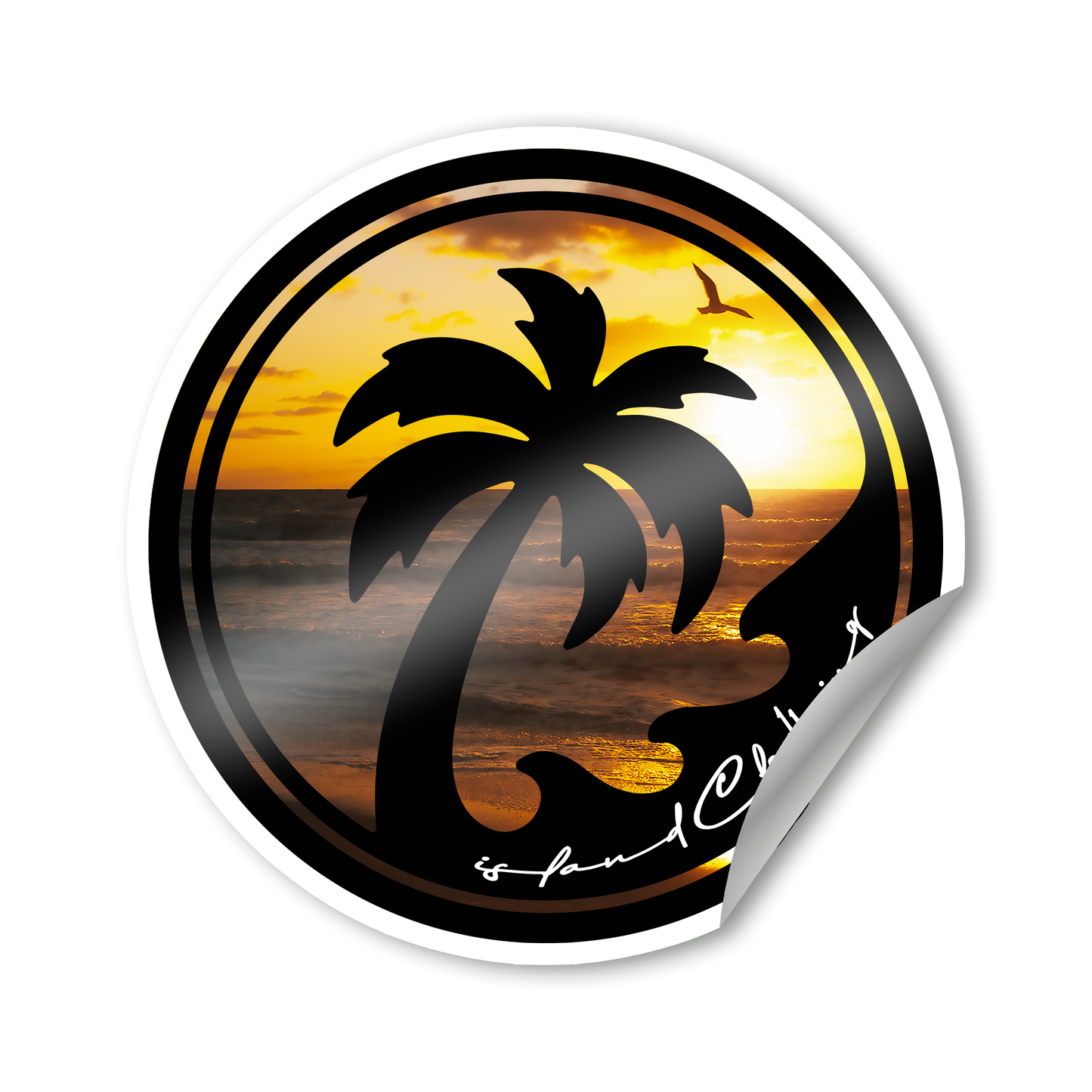 Island Clothing Sunset Logo 3 in round UV Sticker