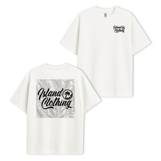 IC Tropical Script - Heavy Weight Oversized Tee (White) - UH77