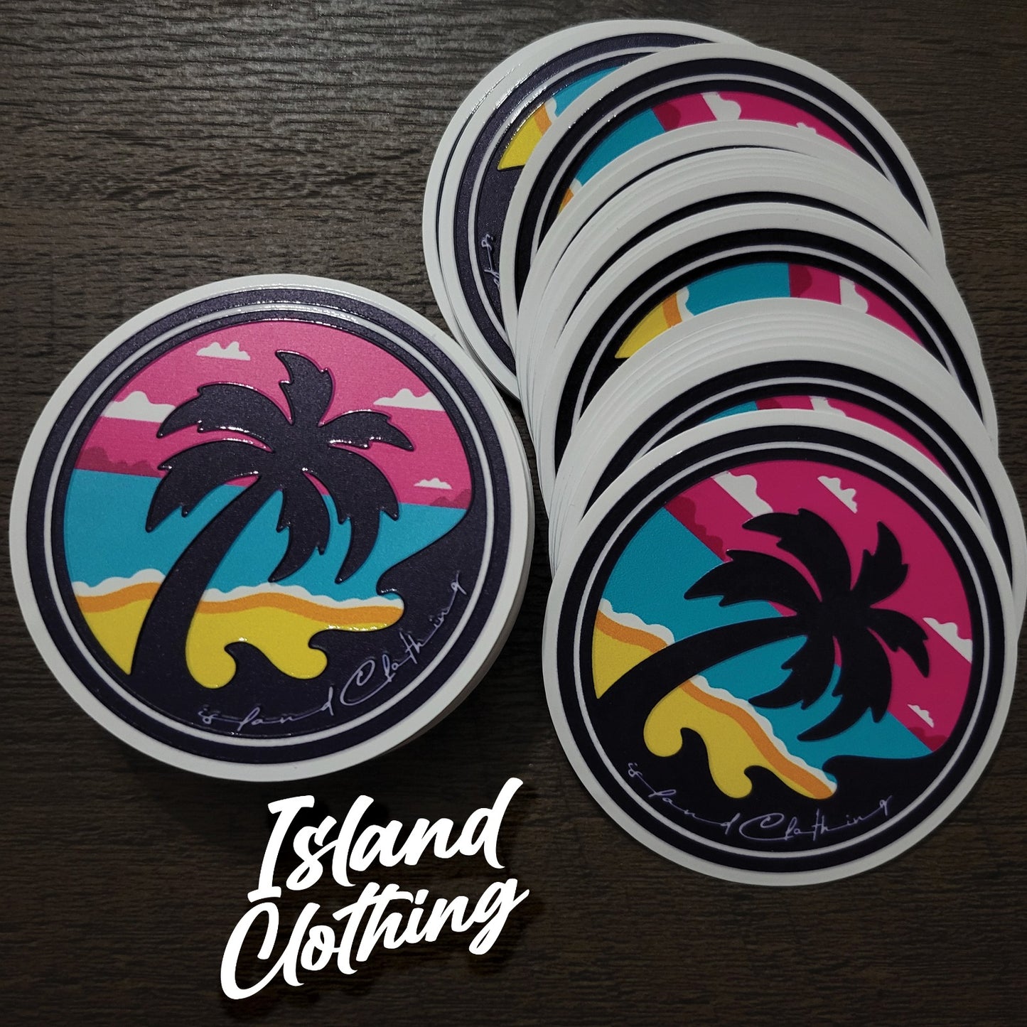 Island Clothing Pastel Logo 3 in round UV Sticker