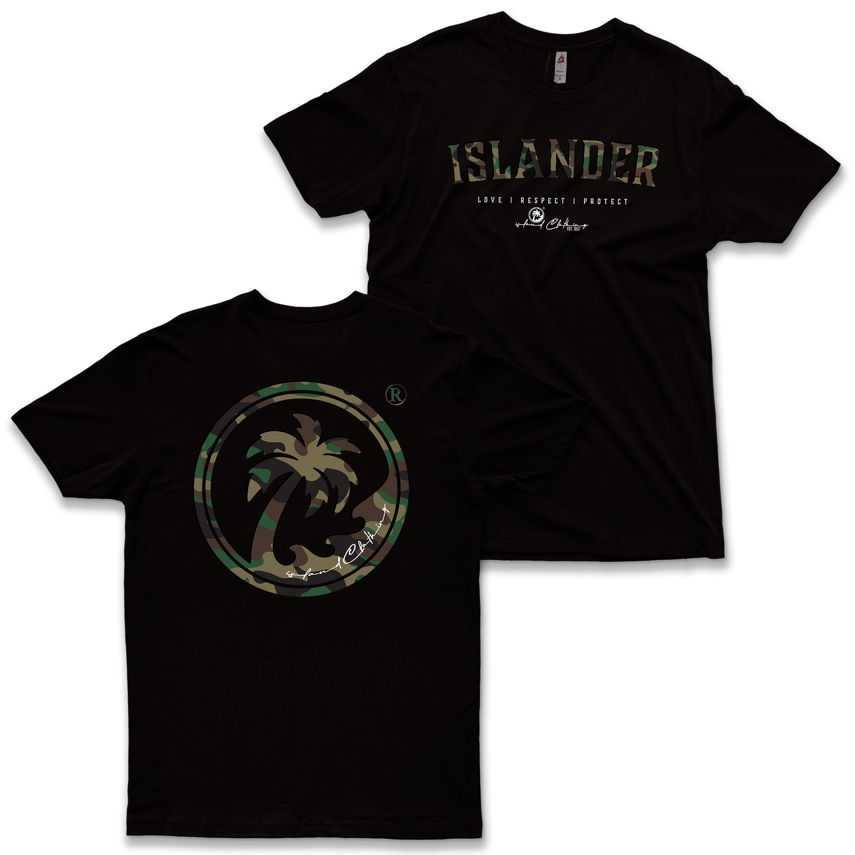 Islander Camo - SB 1200 Heavyweight Regular Fit - Black
