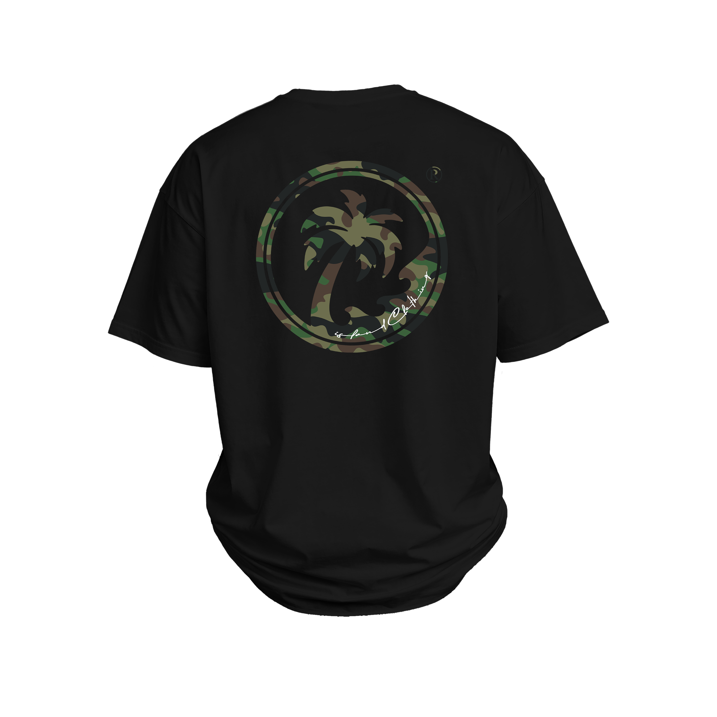 IC Camo Oversized Print - UH77 Heavyweight Oversized Black