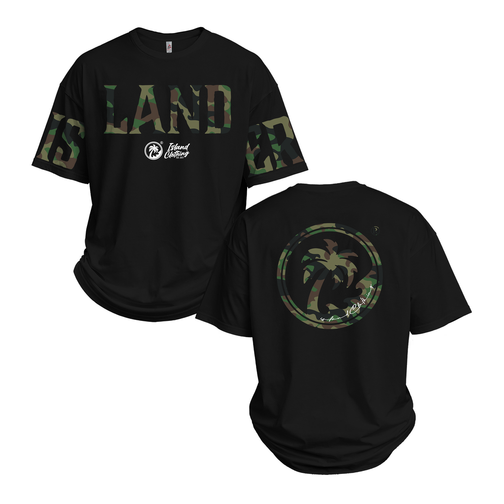 IC Camo Oversized Print - UH77 Heavyweight Oversized Black