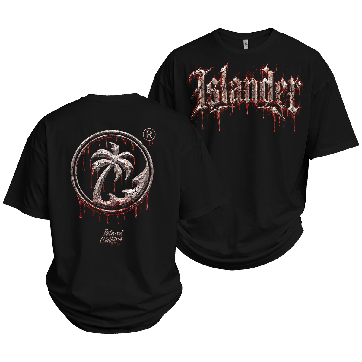 Islander Goth Oversized Print - UH77 Heavyweight Oversized Black