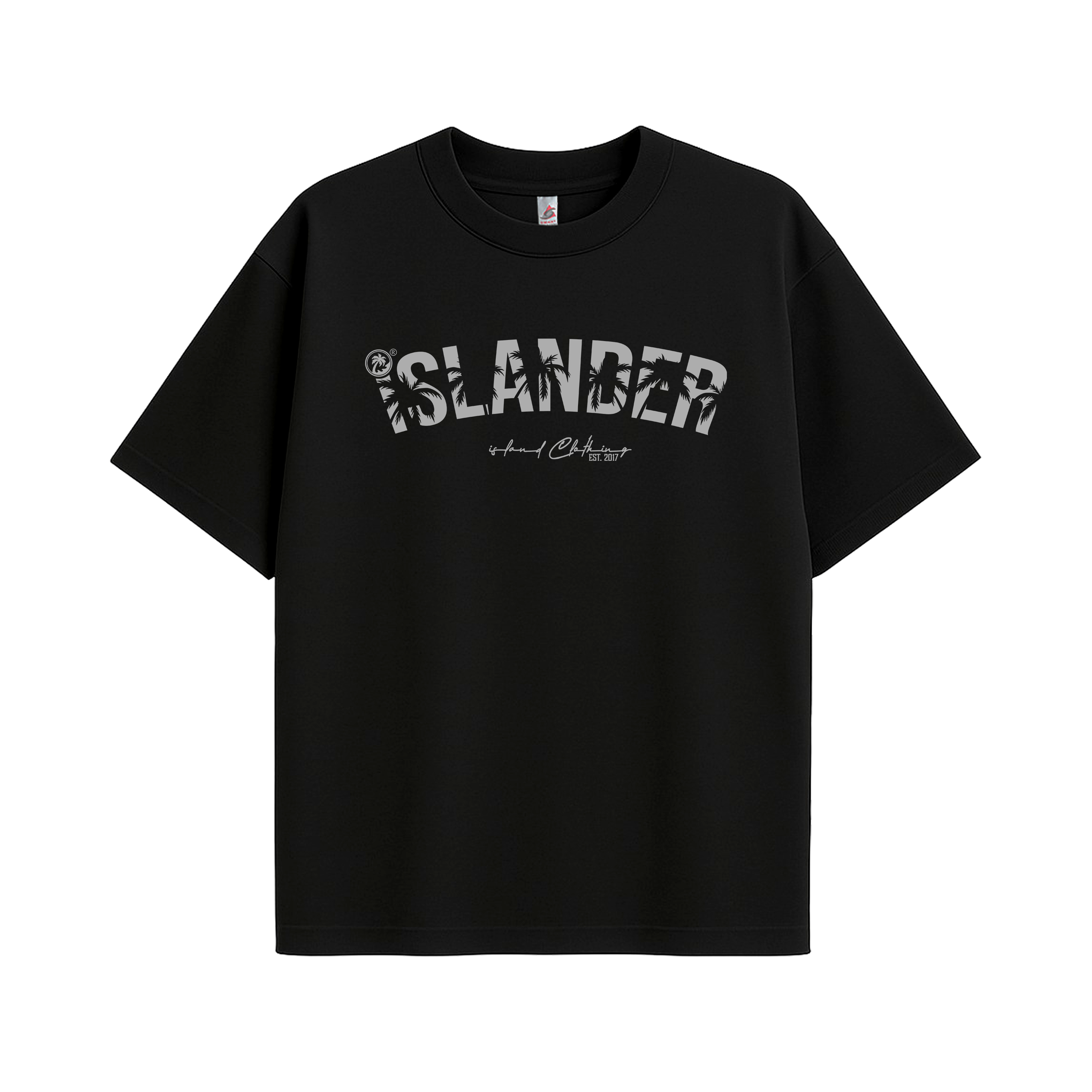 Islander TM Gray - UH77 Heavyweight Oversized Black