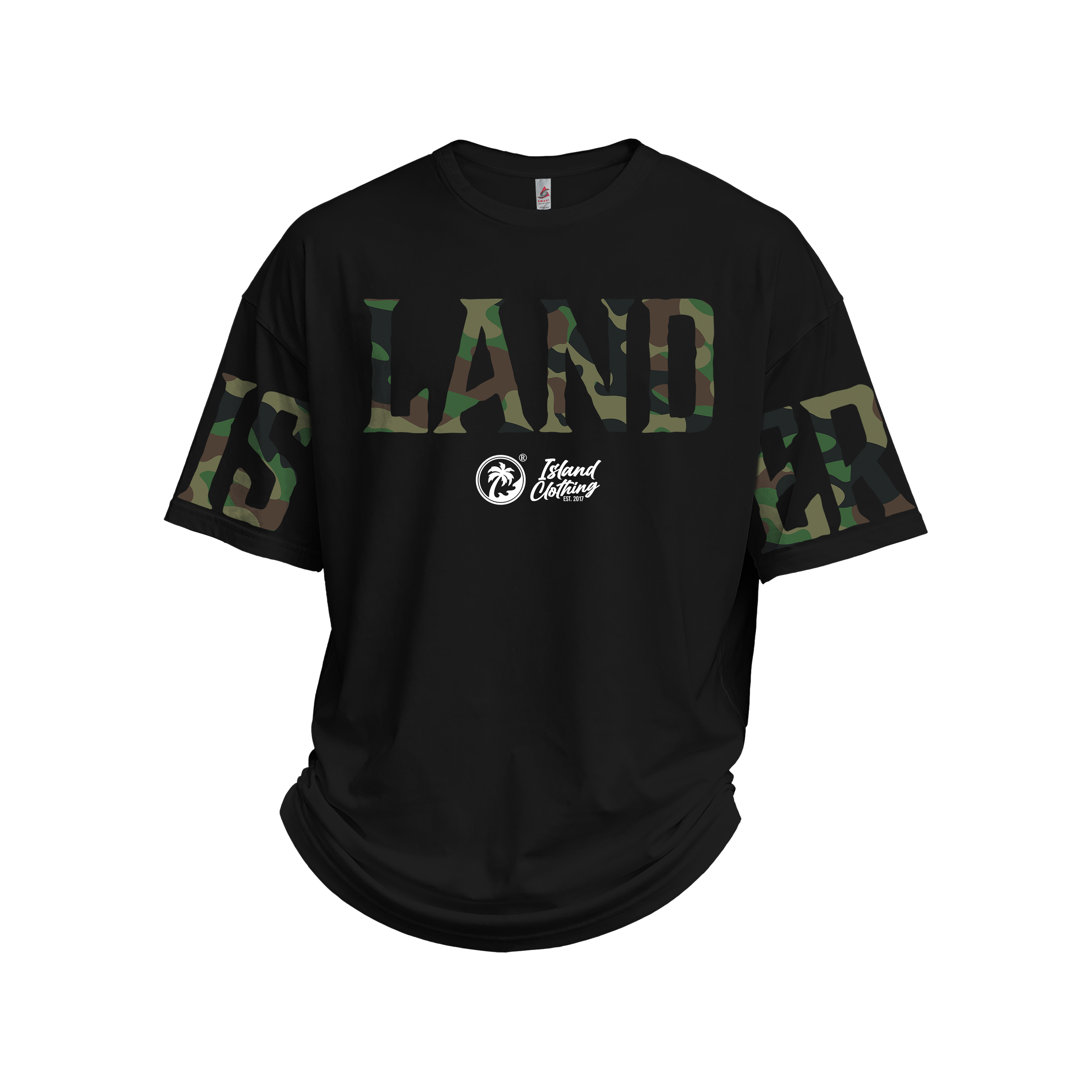 IC Camo Oversized Print - UH77 Heavyweight Oversized Black