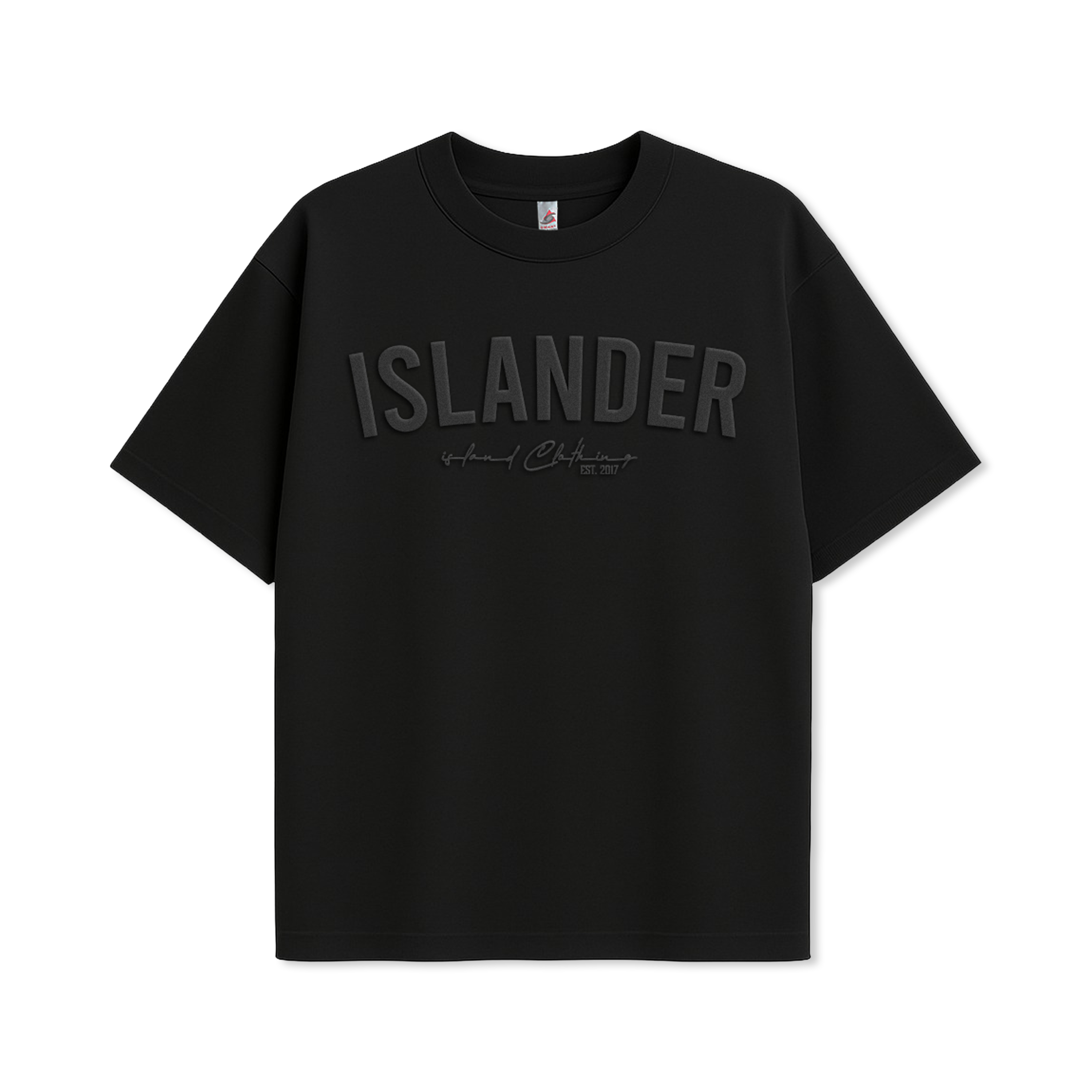 Islander Puff Black On Black - UH77 Heavyweight Oversized