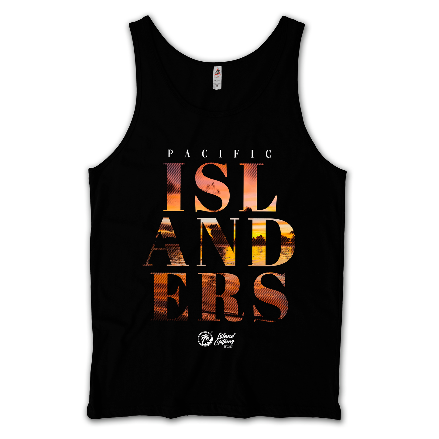 Islanders Stacked Black Tank Top