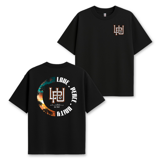 LPU Sunset - Heavy Weight Oversized Tee - Black UH77