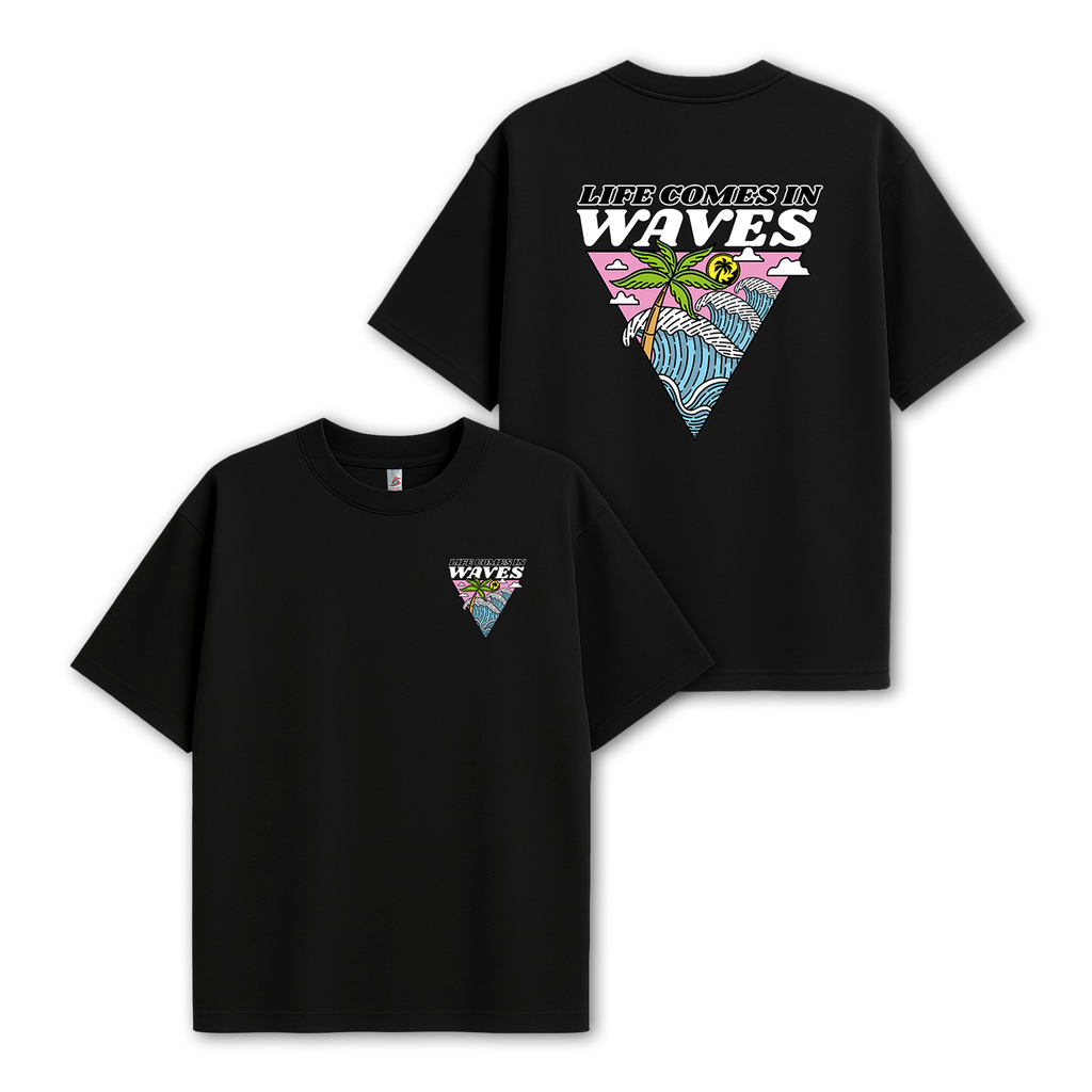 Life Comes In Waves - UH77 Heavyweight Oversized