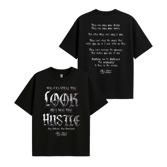 Not The Hustle - Heavy Weight Oversized Tee - Black UH77