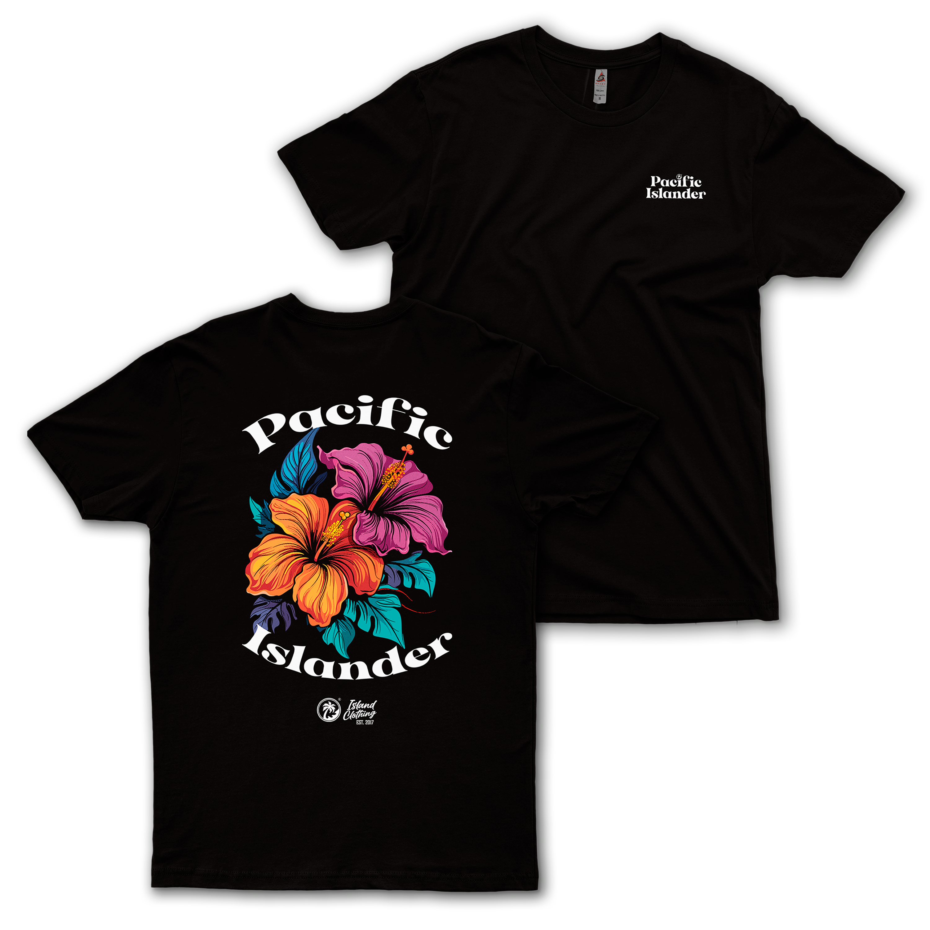 Pacific Islander Hibiscus  - SB 1200 Heavyweight Regular Fit - Black