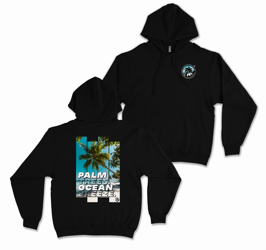 Palm Trees, Ocean Breeze Black Pullover