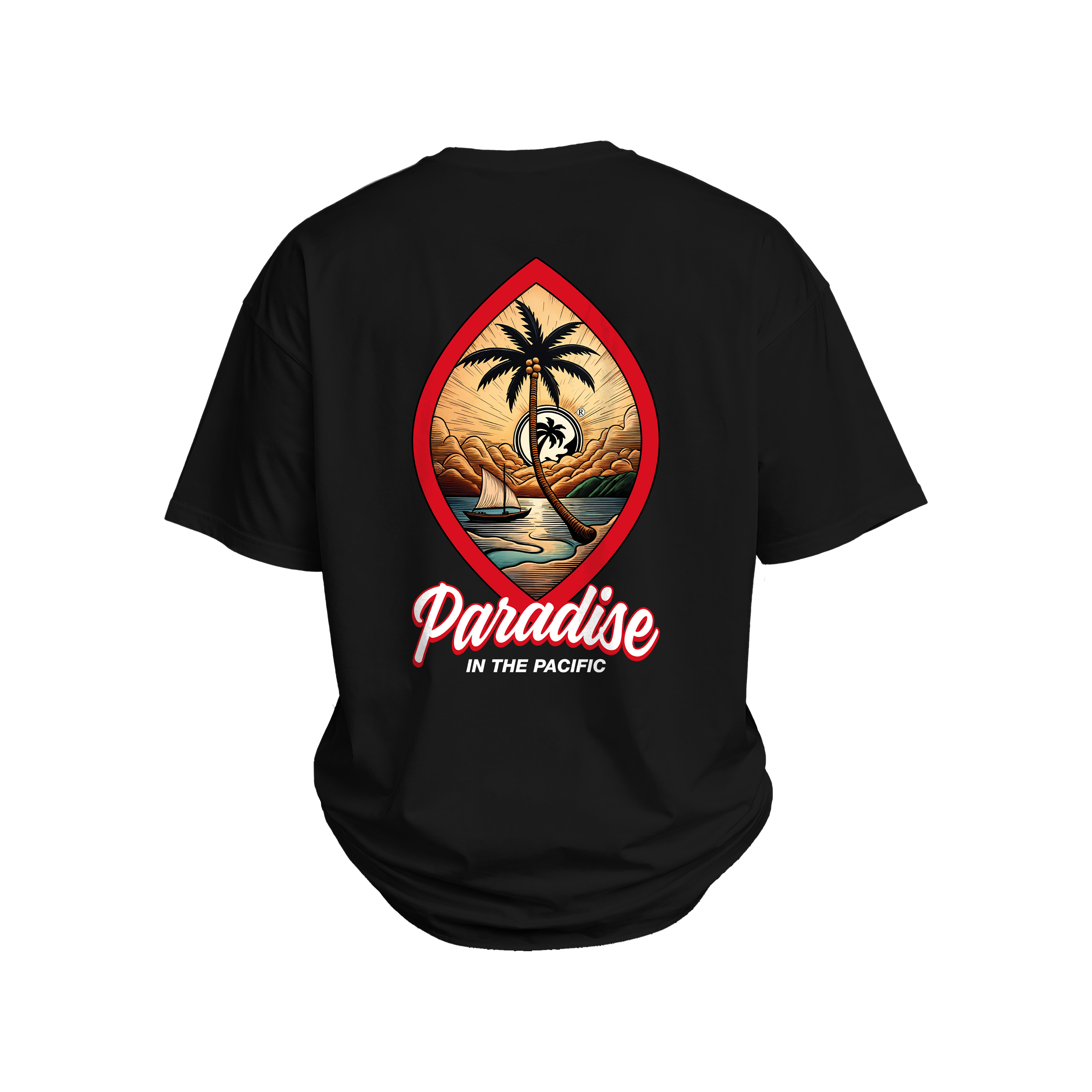 Paradise in the Pacific  - UH77 Heavyweight Oversized - Black