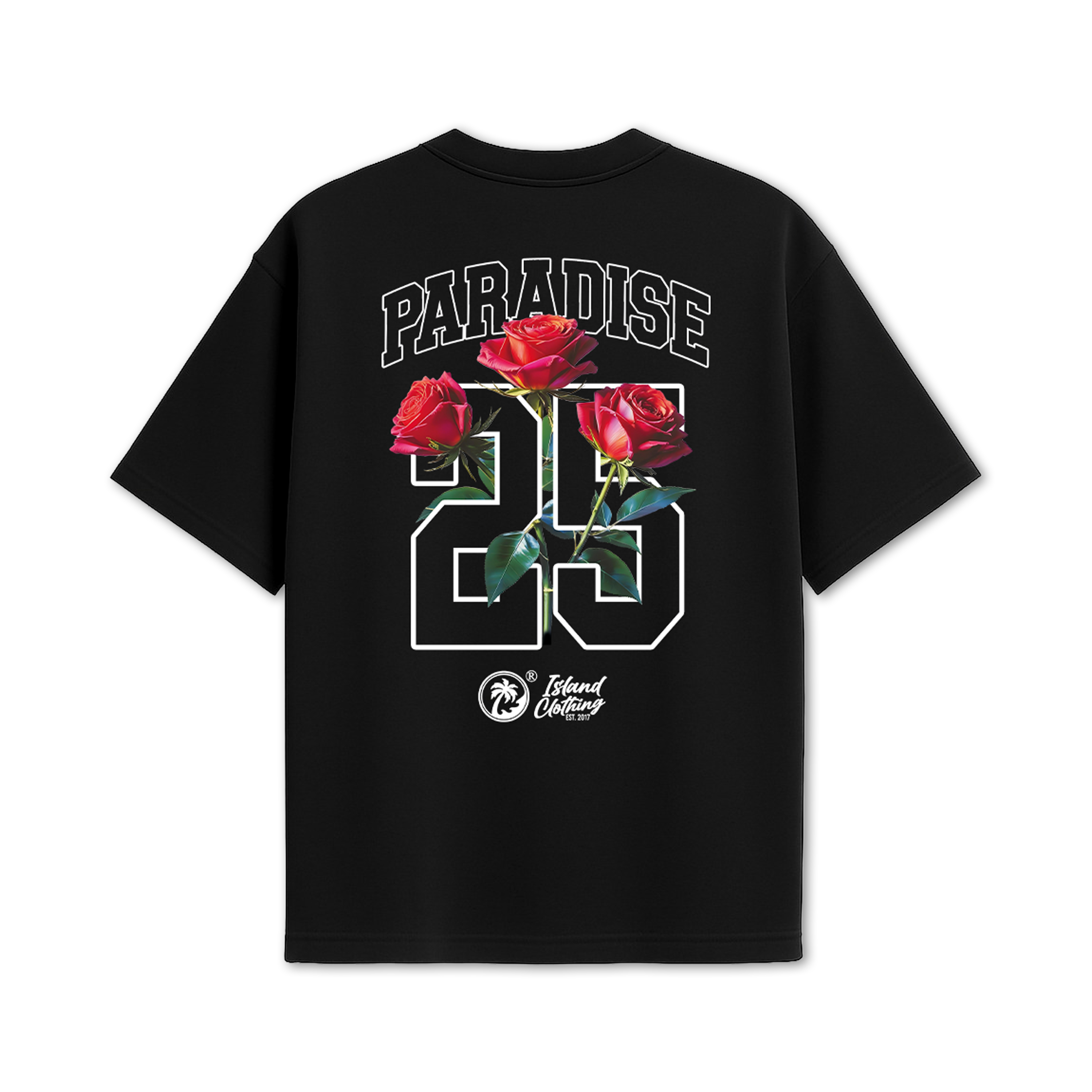 Paradise Bloom   - UH77 Heavyweight Oversized - Black