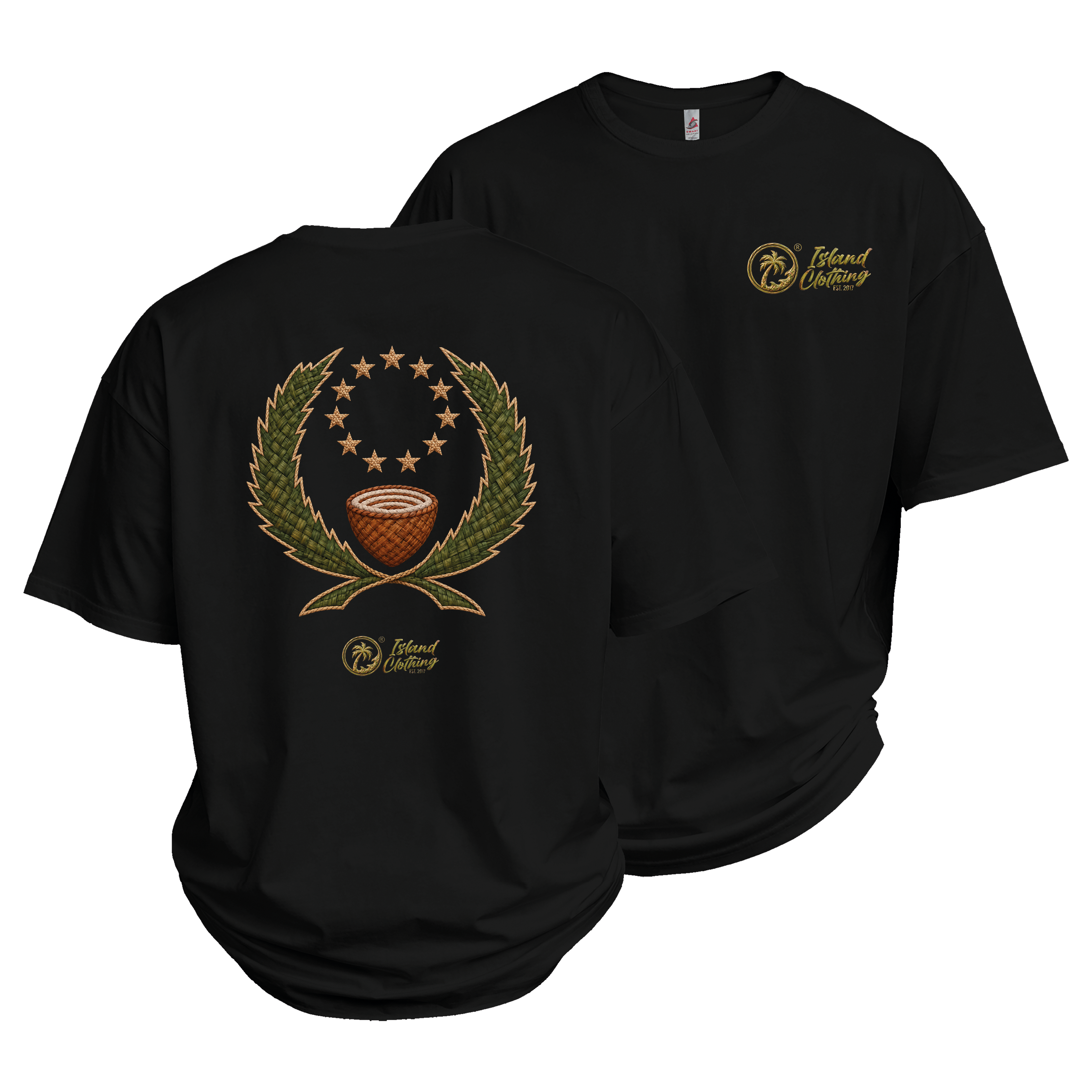 Pohnpei Weave - UH77 Heavyweight Oversized Black