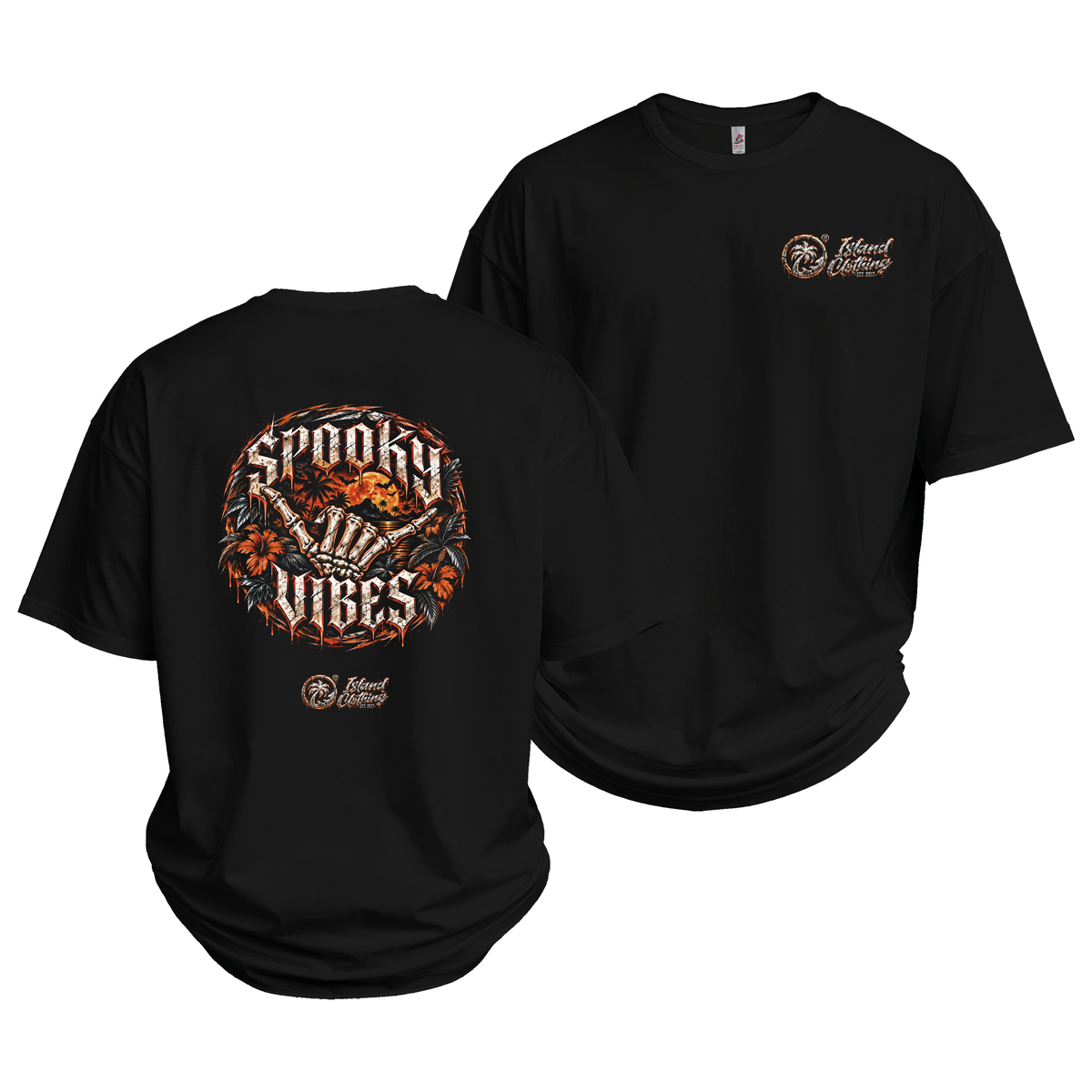Spooky Vibes Shaka Moonrise - UH77 Heavyweight Oversized Black