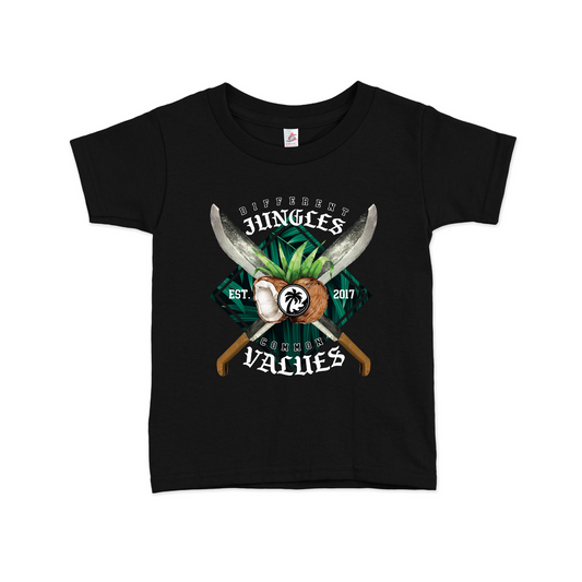 Kids Different Jungles, Common Values: Black Tee - 3502
