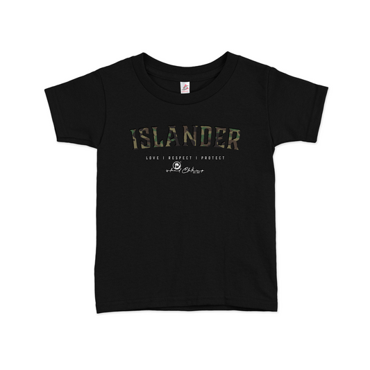 Kids Islander Camo: Black Tee - 3502