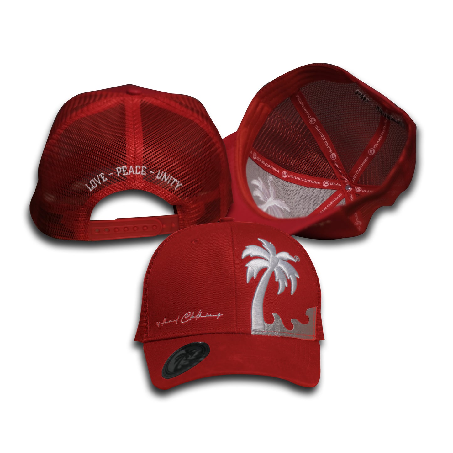IC Logo Trucker Hat: Red